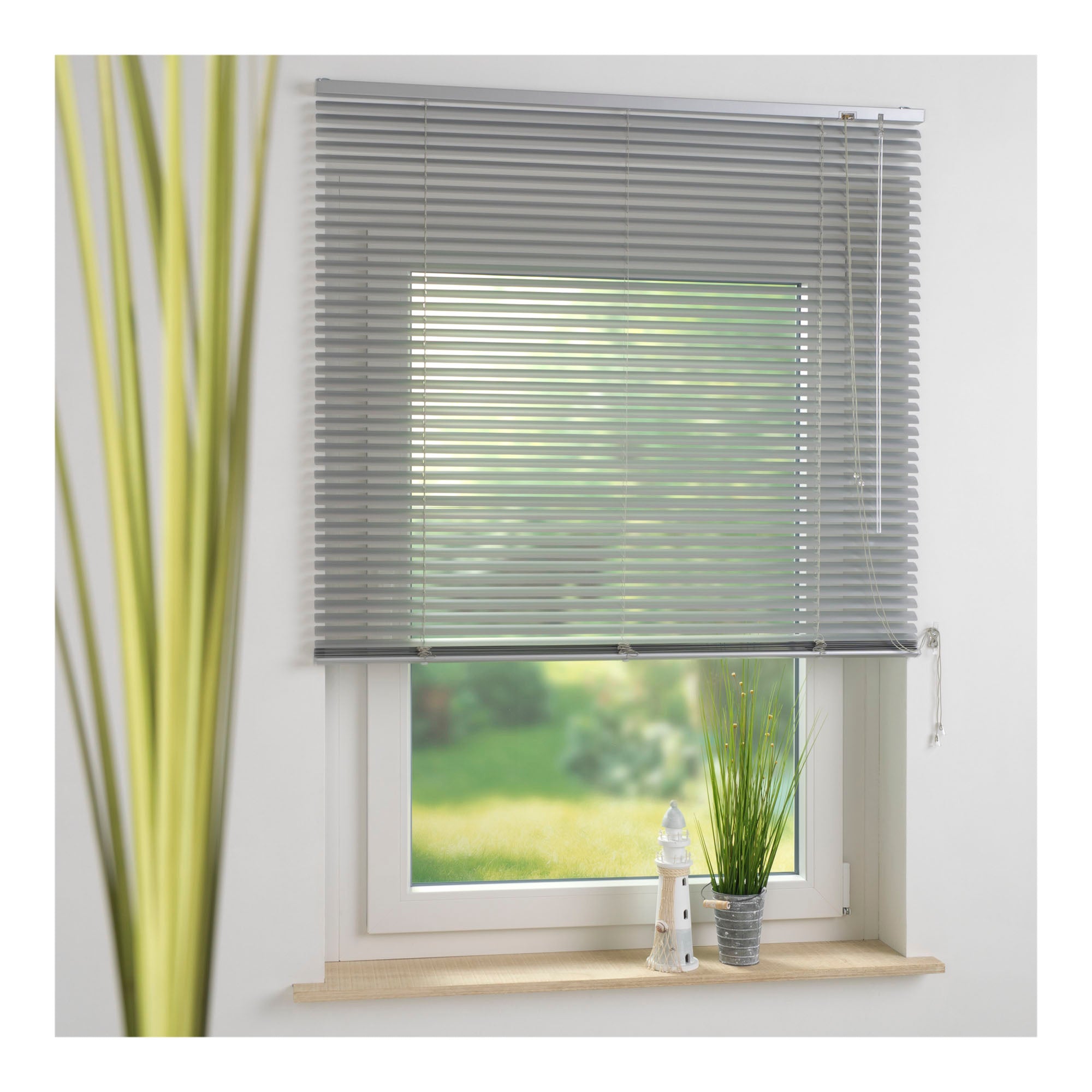GARDINIA Aluminium-Jalousie mit 25mm Lamellen für Wand- und Deckenmontage verschiedene Farben und Größen
