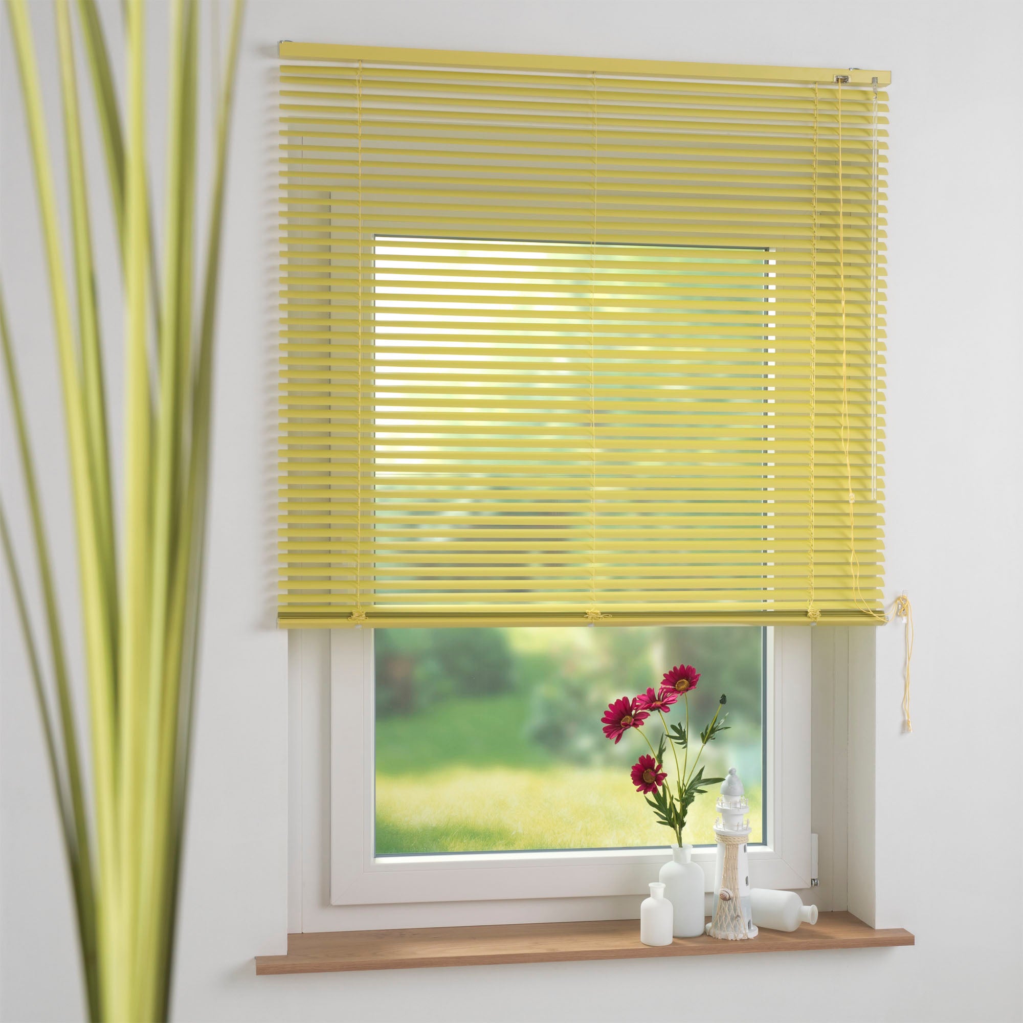 ourdeco® Aluminium-Jalousie, 160 cm Länge viele Farben und Breiten, Montage an Wand oder Decke