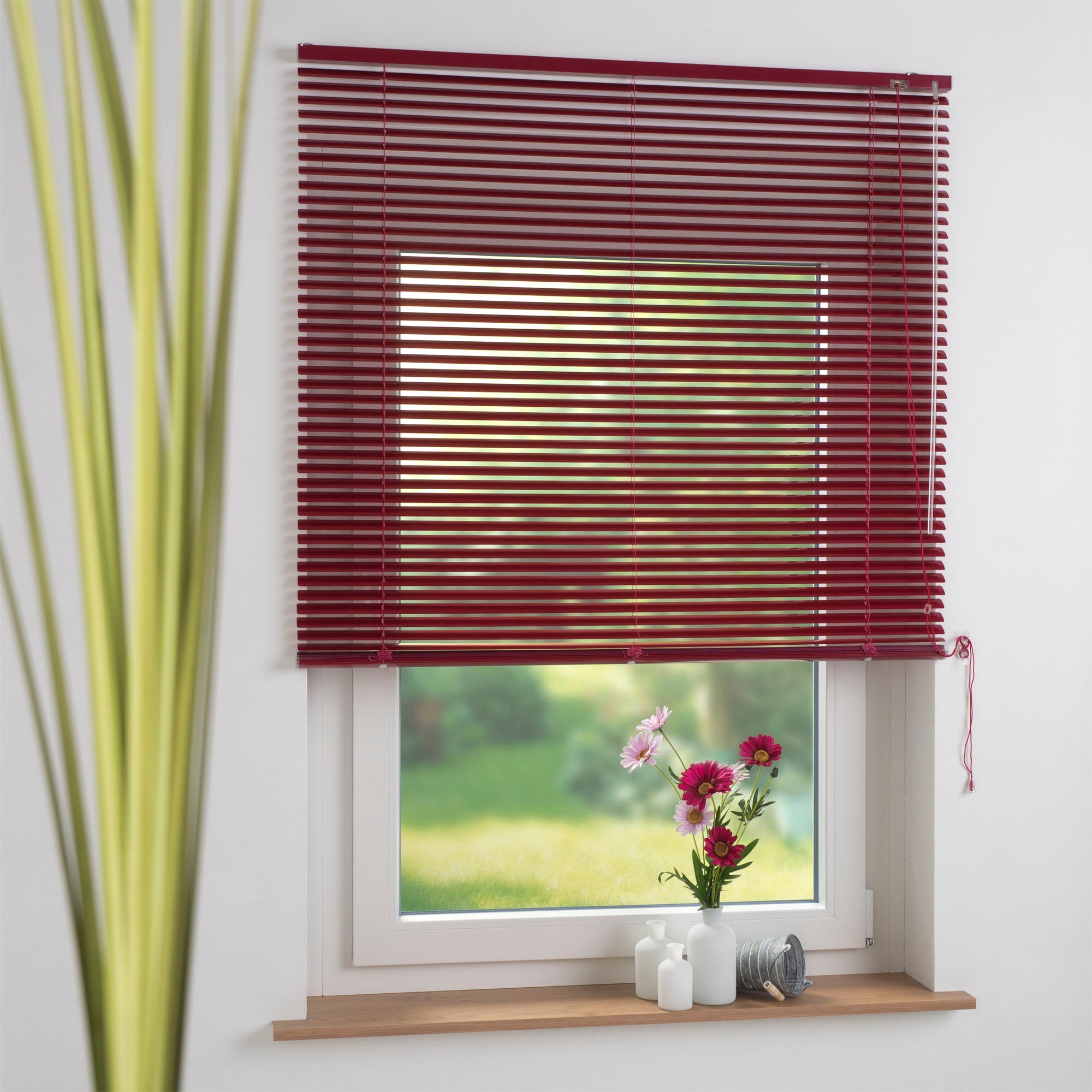 ourdeco® Aluminium-Jalousie, 160 cm Länge viele Farben und Breiten, Montage an Wand oder Decke