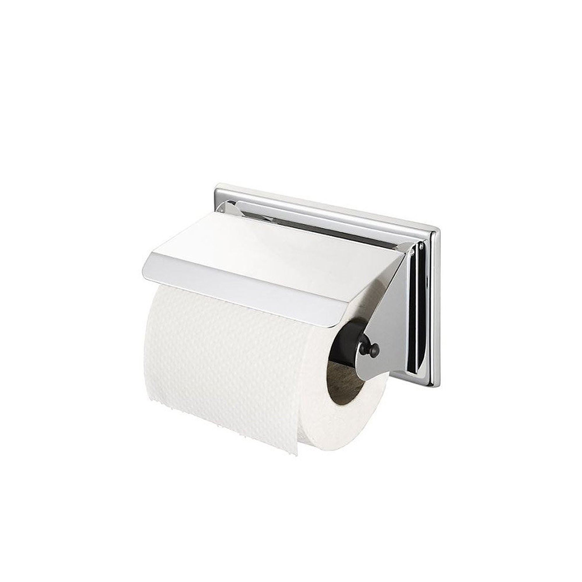 Haceka - Papierrollenhalter Standard mit Deckel aus Metall, verchromt glänzend