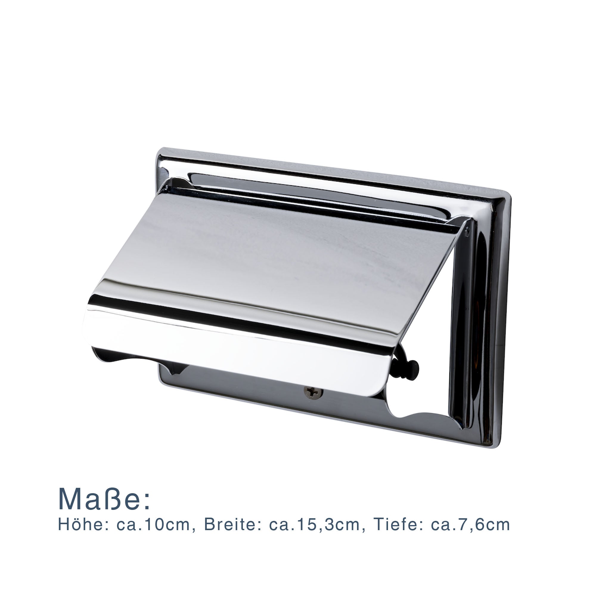 Haceka - Papierrollenhalter Standard mit Deckel aus Metall, verchromt glänzend