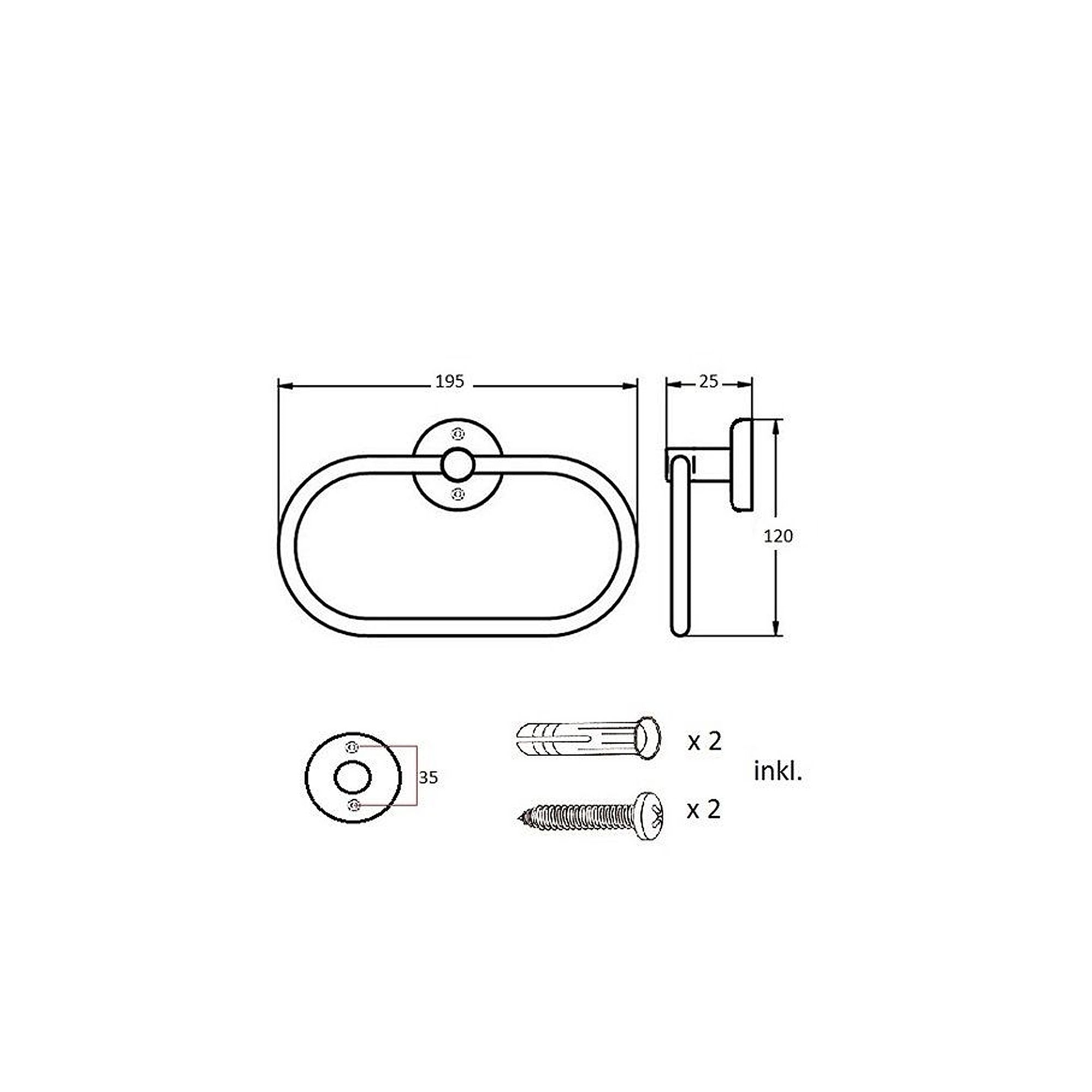 Haceka - Handtuchring Standard aus Metall, verchromt glänzend