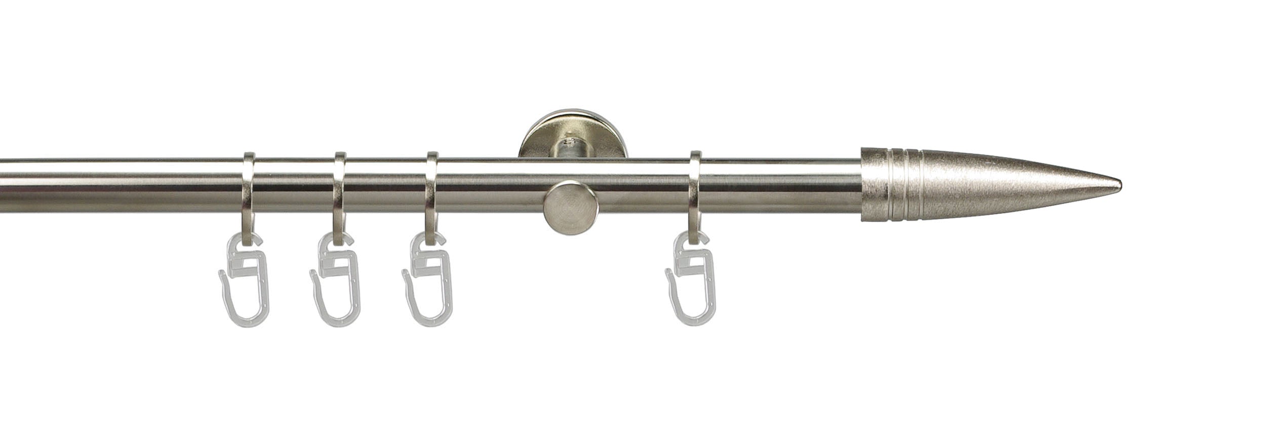 GARDINIA Gardinenstangen-Set, Komplettstilgarnitur ø 16mm inkl. Befestigungsmaterial, verschiedene Stile und Längen, Metall, Edelstahl Optik