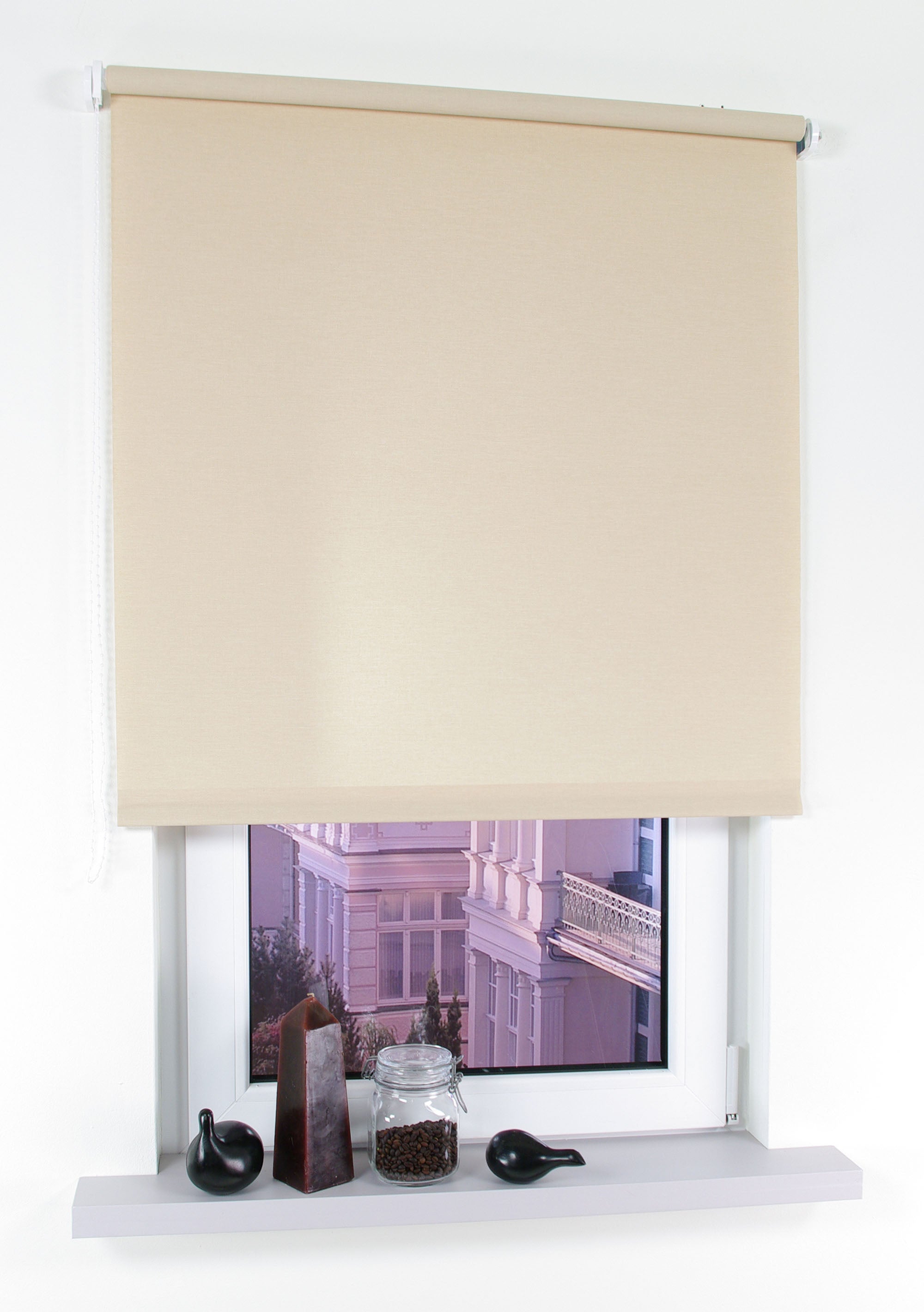 GARDINIA Seitenzug Rollo Tageslicht - Montage mit Bohren (Klemmträger optional erhältlich)