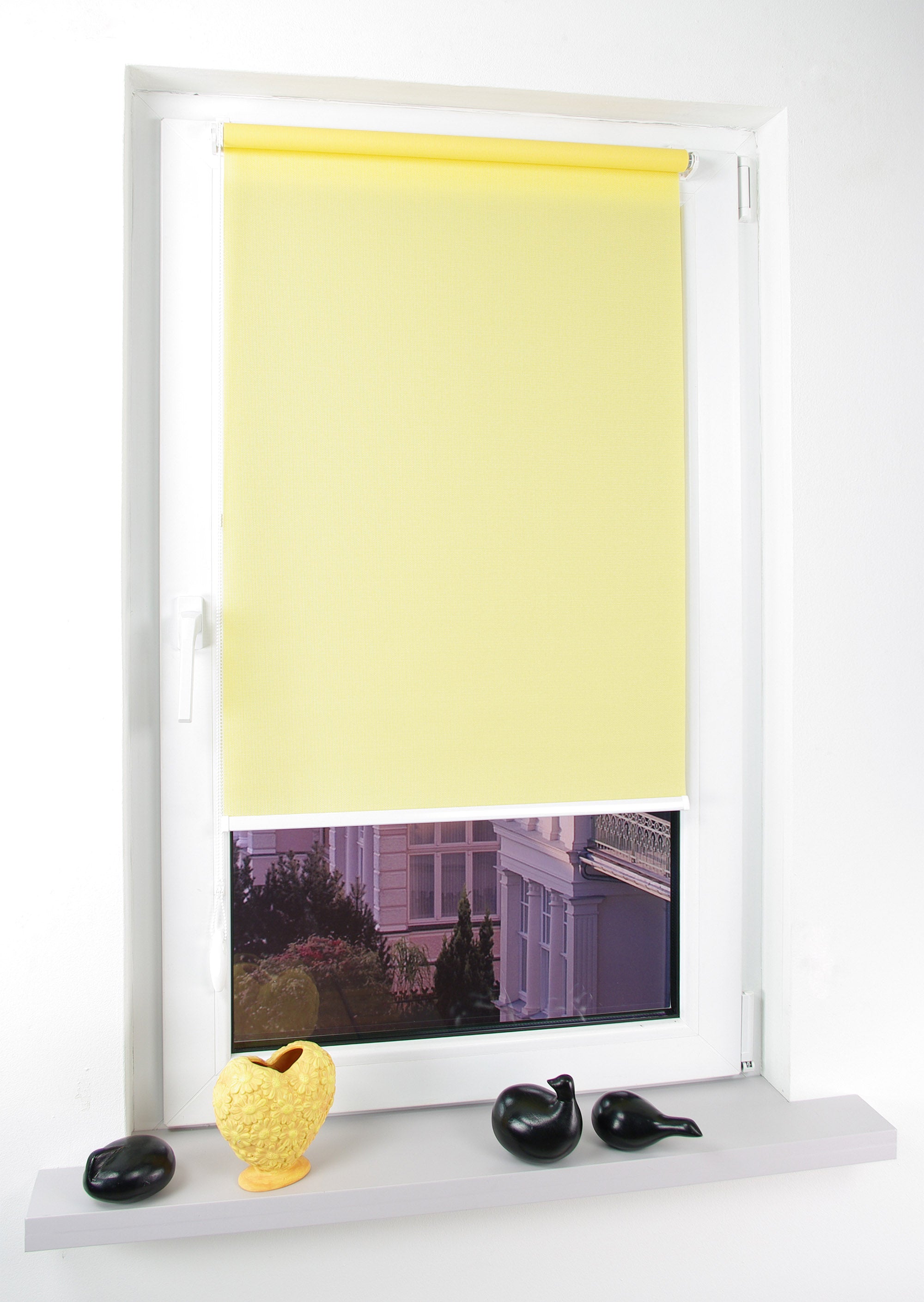 Gardinia Easyfix-Royal Klemmfixrollo hellgelb 060 x 150 cm Struktur