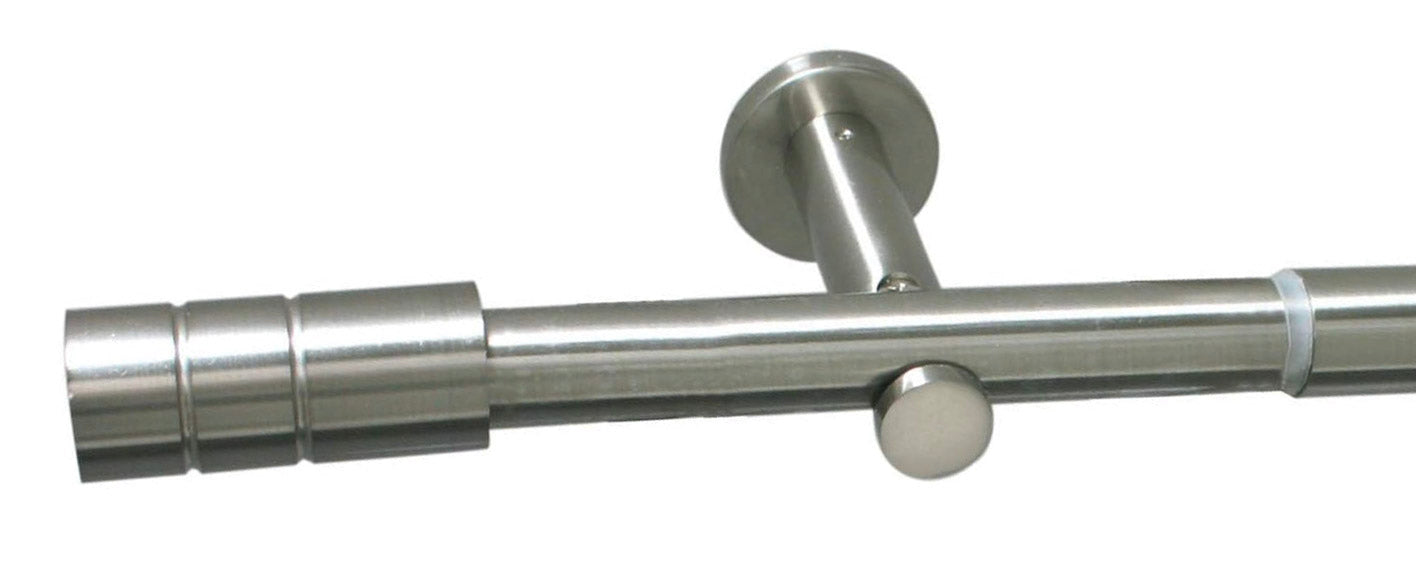 GARDINIA Gardinenstangen Set Zylinder, ausziehbar, Ø 22/25 mm, in Edelstahl Optik oder Bronze, Länge 100-190 cm oder 190-360 cm