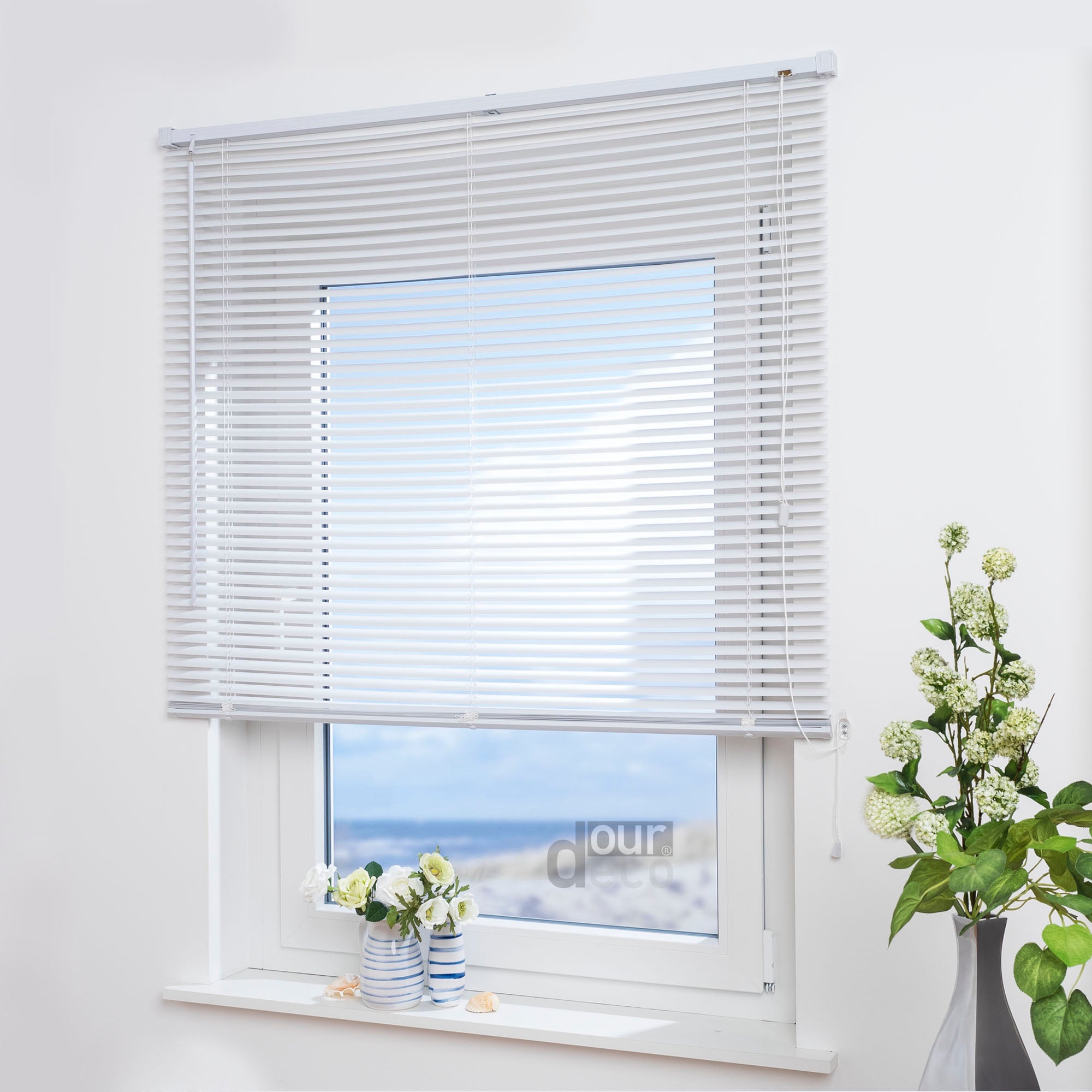 ourdeco® Jalousie aus PVC für Fenster und Türen, verschiedene Farben und Größen, einfache Montage an Wand oder Decke