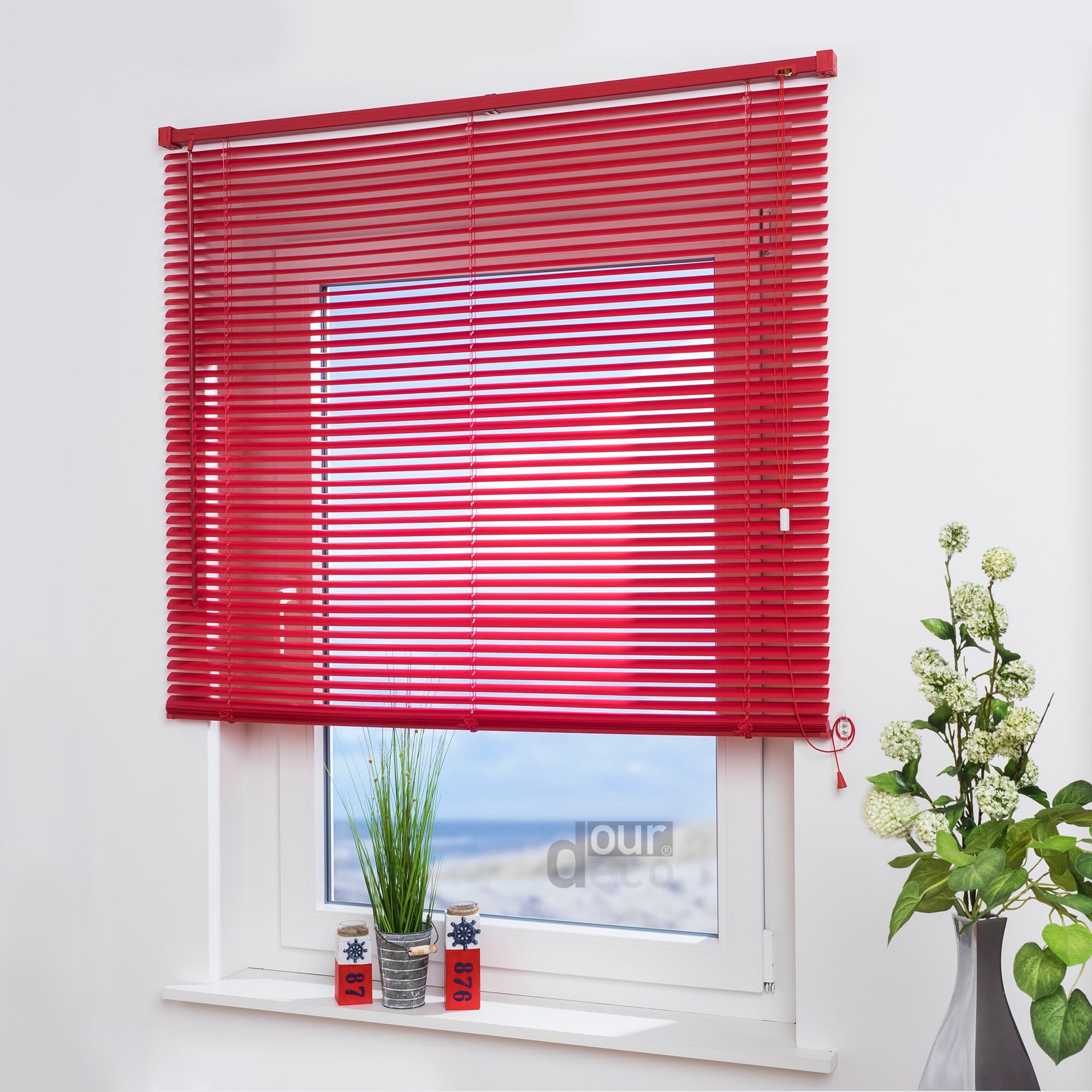 ourdeco® Jalousie aus PVC für Fenster und Türen, verschiedene Farben und Größen, einfache Montage an Wand oder Decke