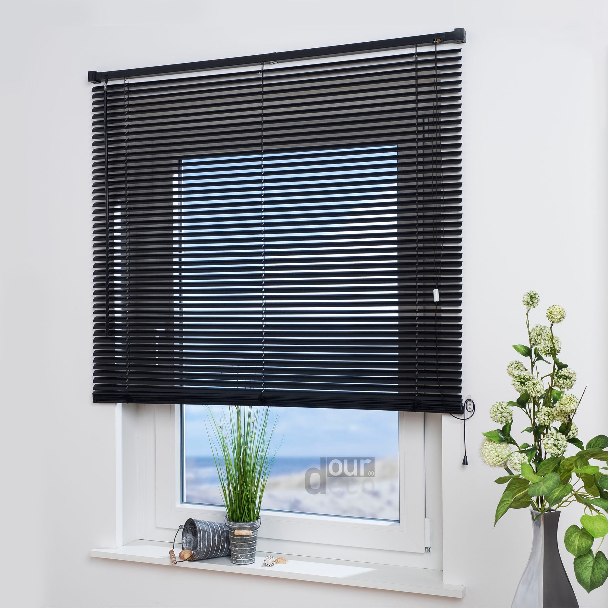 ourdeco® Jalousie aus PVC für Fenster und Türen, verschiedene Farben und Größen, einfache Montage an Wand oder Decke