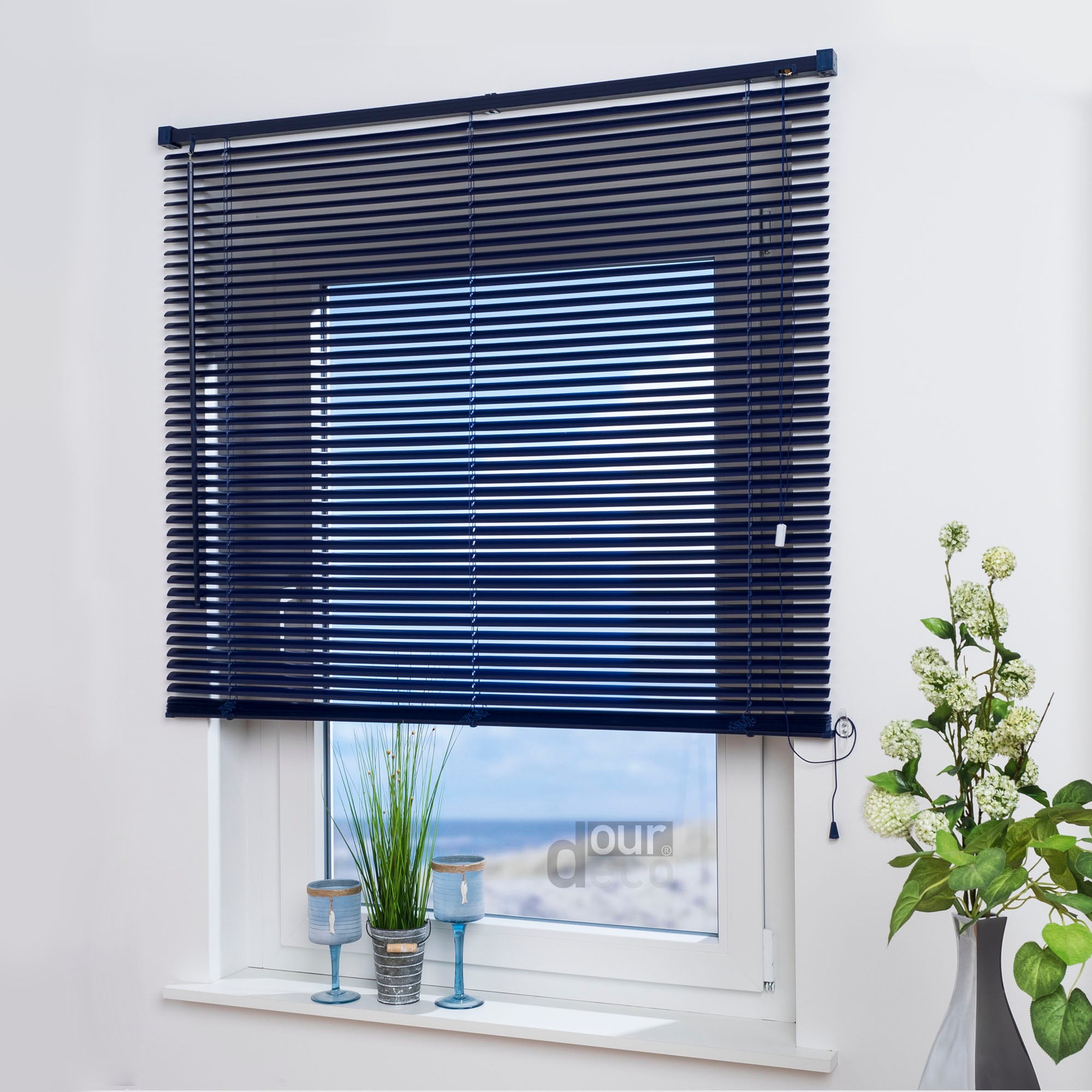 ourdeco® Jalousie aus PVC für Fenster und Türen, verschiedene Farben und Größen, einfache Montage an Wand oder Decke