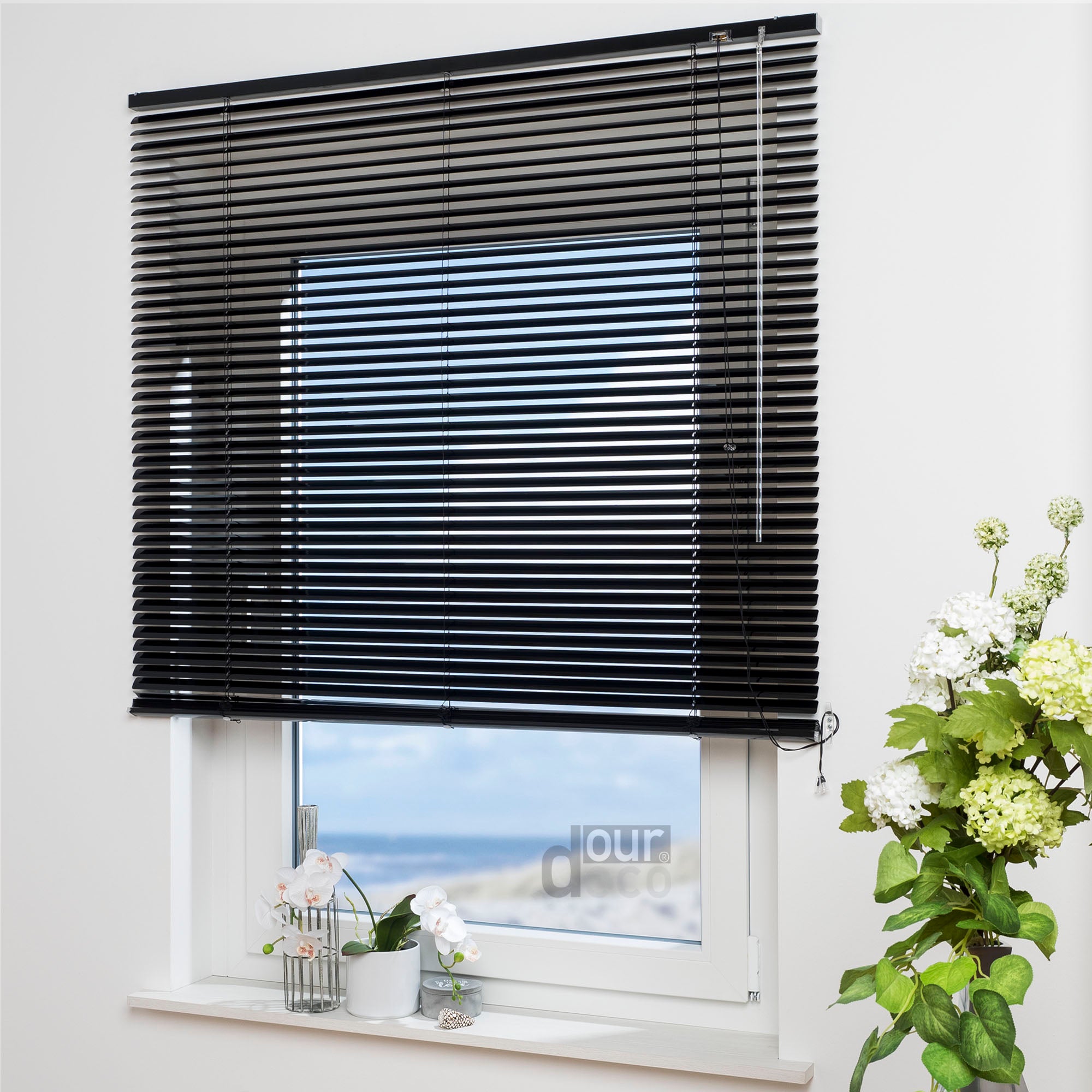 ourdeco® XXL-Breite Aluminium-Jalousie, Breite 200, 220 oder 240 cm, verschiedene Längen, viele Farben, Montage an Wand oder Decke