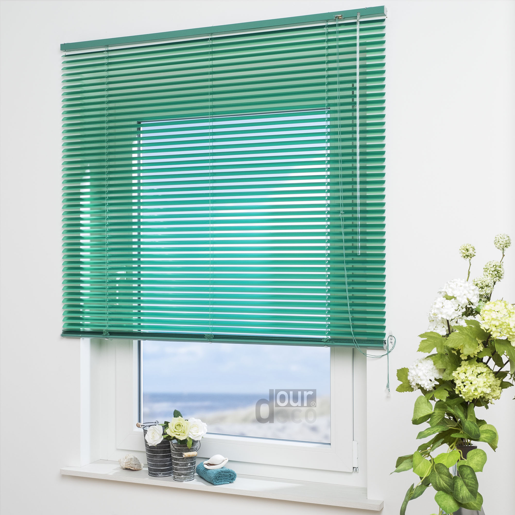 ourdeco® XXL-Breite Aluminium-Jalousie, Breite 200, 220 oder 240 cm, verschiedene Längen, viele Farben, Montage an Wand oder Decke
