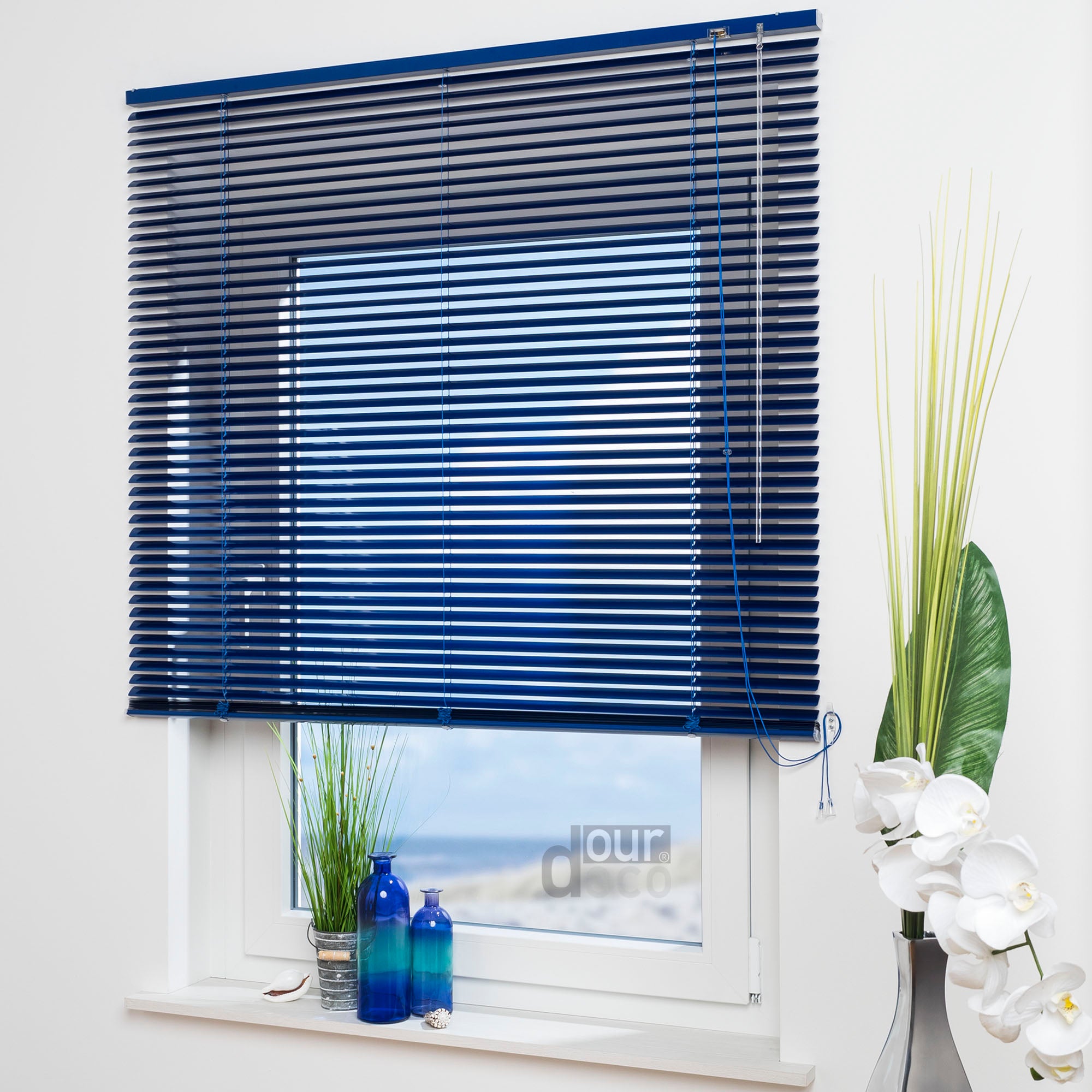 ourdeco® XXL-Breite Aluminium-Jalousie, Breite 200, 220 oder 240 cm, verschiedene Längen, viele Farben, Montage an Wand oder Decke