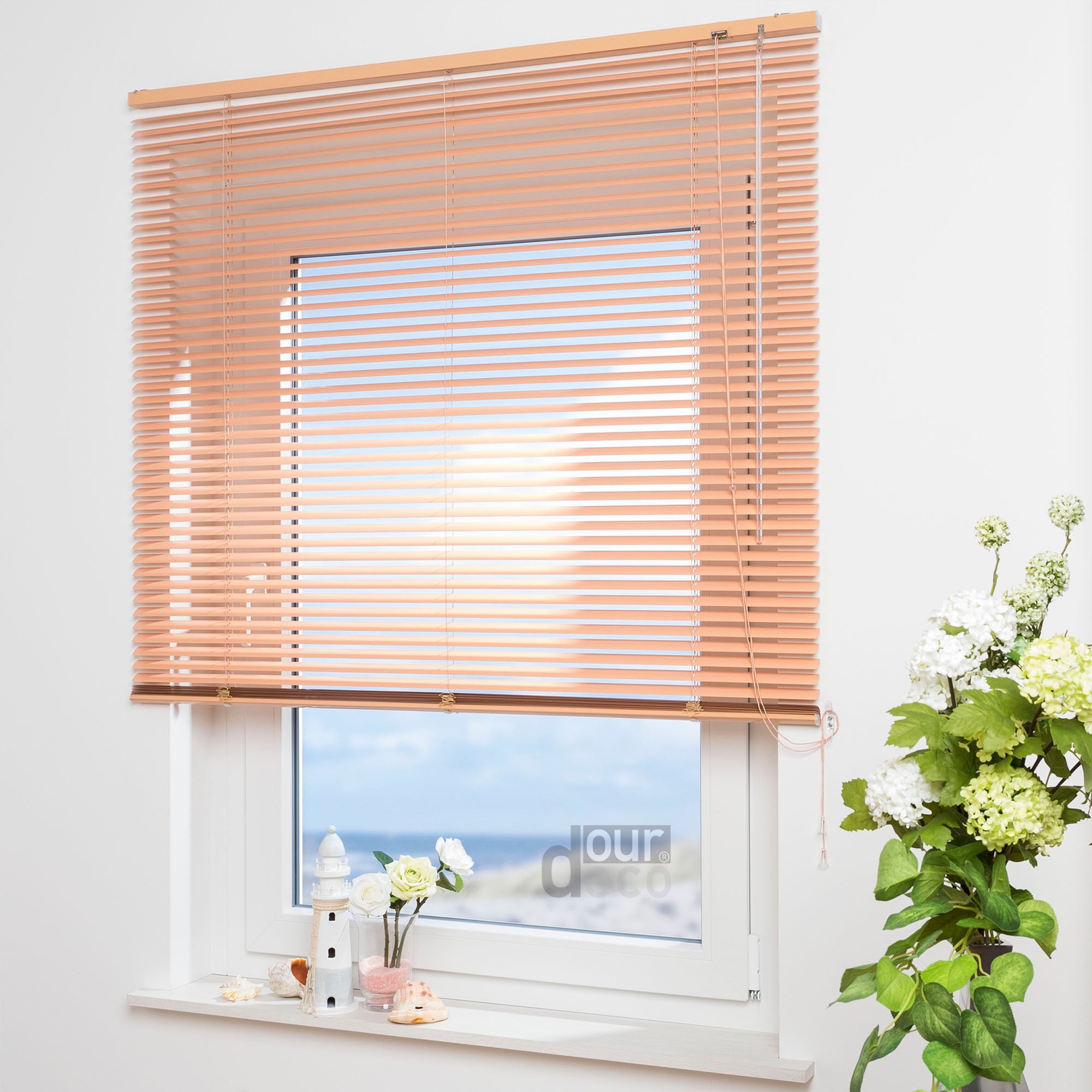 ourdeco® XXL-Breite Aluminium-Jalousie, Breite 200, 220 oder 240 cm, verschiedene Längen, viele Farben, Montage an Wand oder Decke