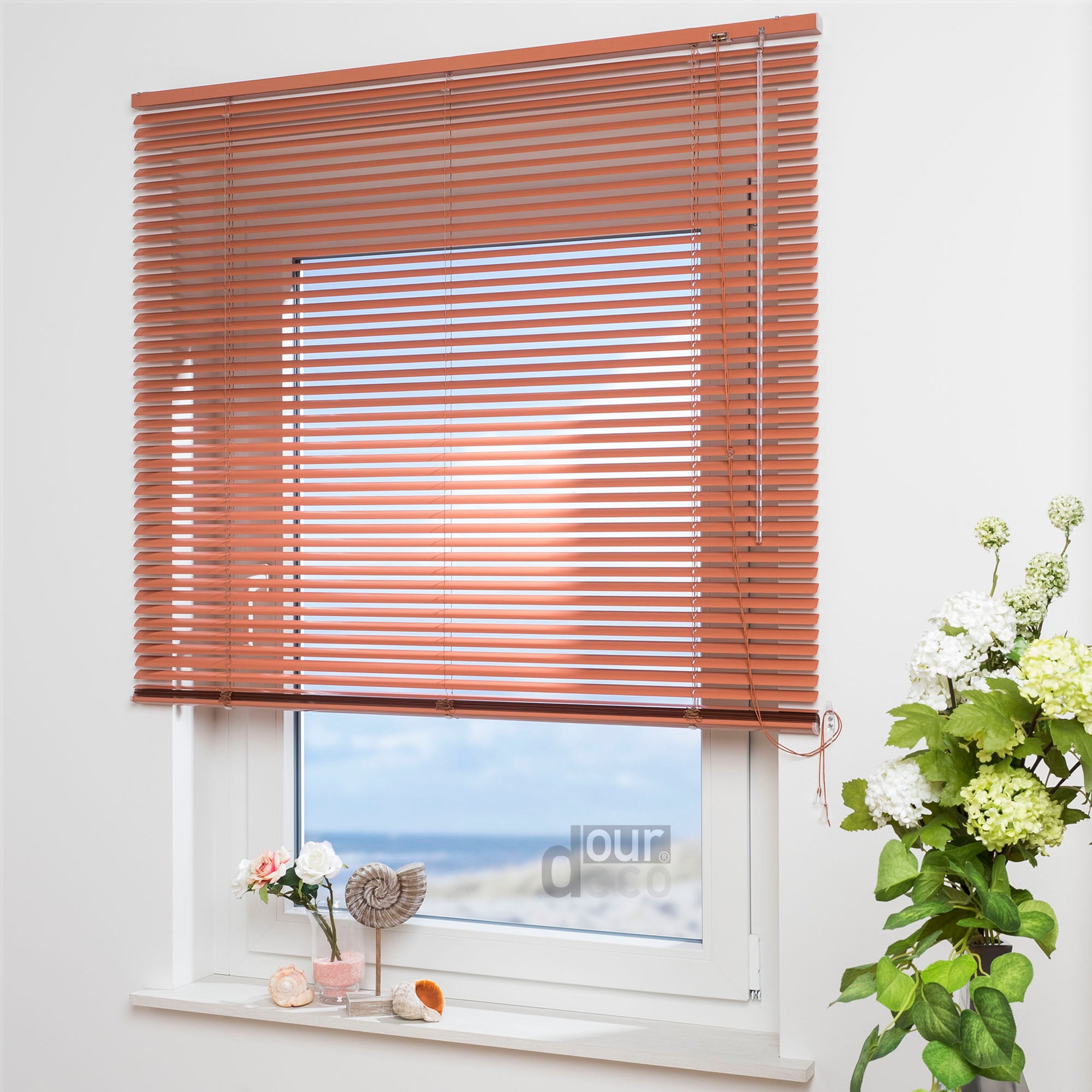 ourdeco® XXL-Breite Aluminium-Jalousie, Breite 200, 220 oder 240 cm, verschiedene Längen, viele Farben, Montage an Wand oder Decke