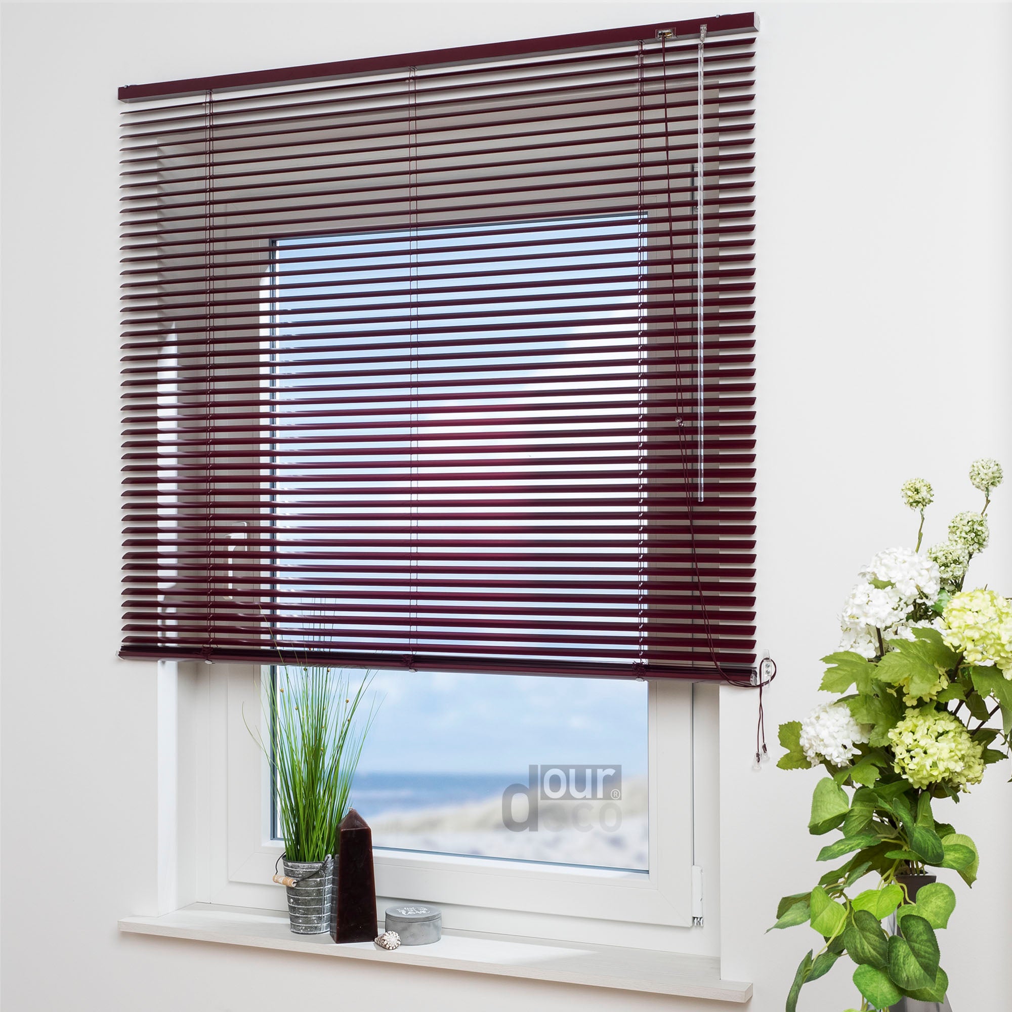 ourdeco® XXL-Breite Aluminium-Jalousie, Breite 200, 220 oder 240 cm, verschiedene Längen, viele Farben, Montage an Wand oder Decke