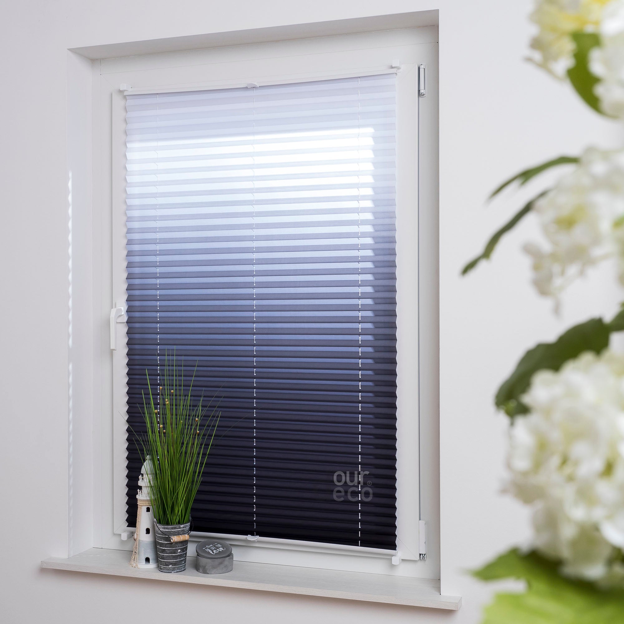 ourdeco® Klemmfix Plissee ohne Bohren Farbverlauf