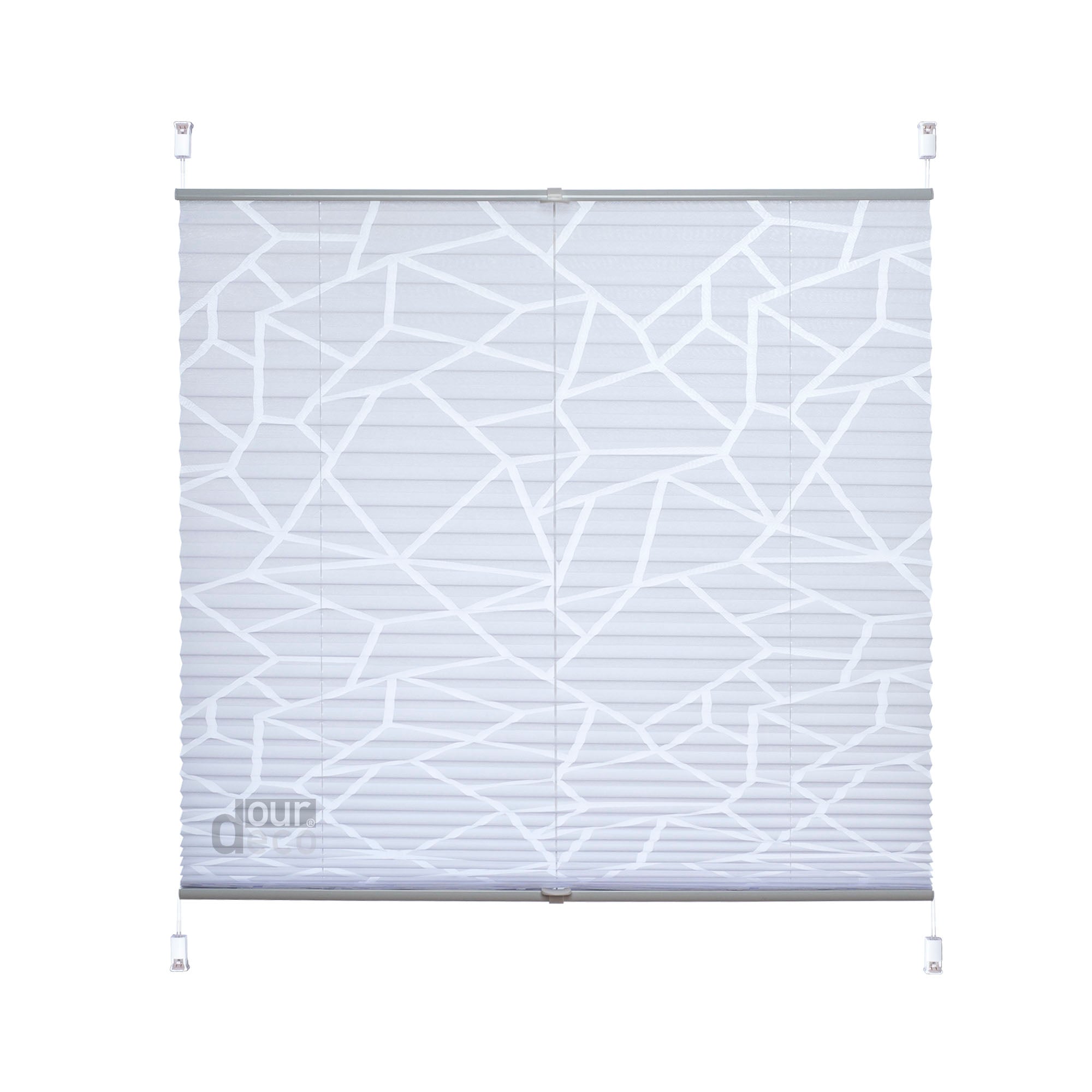 ourdeco® Plissee Ausbrenner, Dekorative, weiße, moderne Stile - Waitara, Ranke-Blatt und Symphonie, Vielen Größen, Montage mit Klemmträgern ohne Bohren