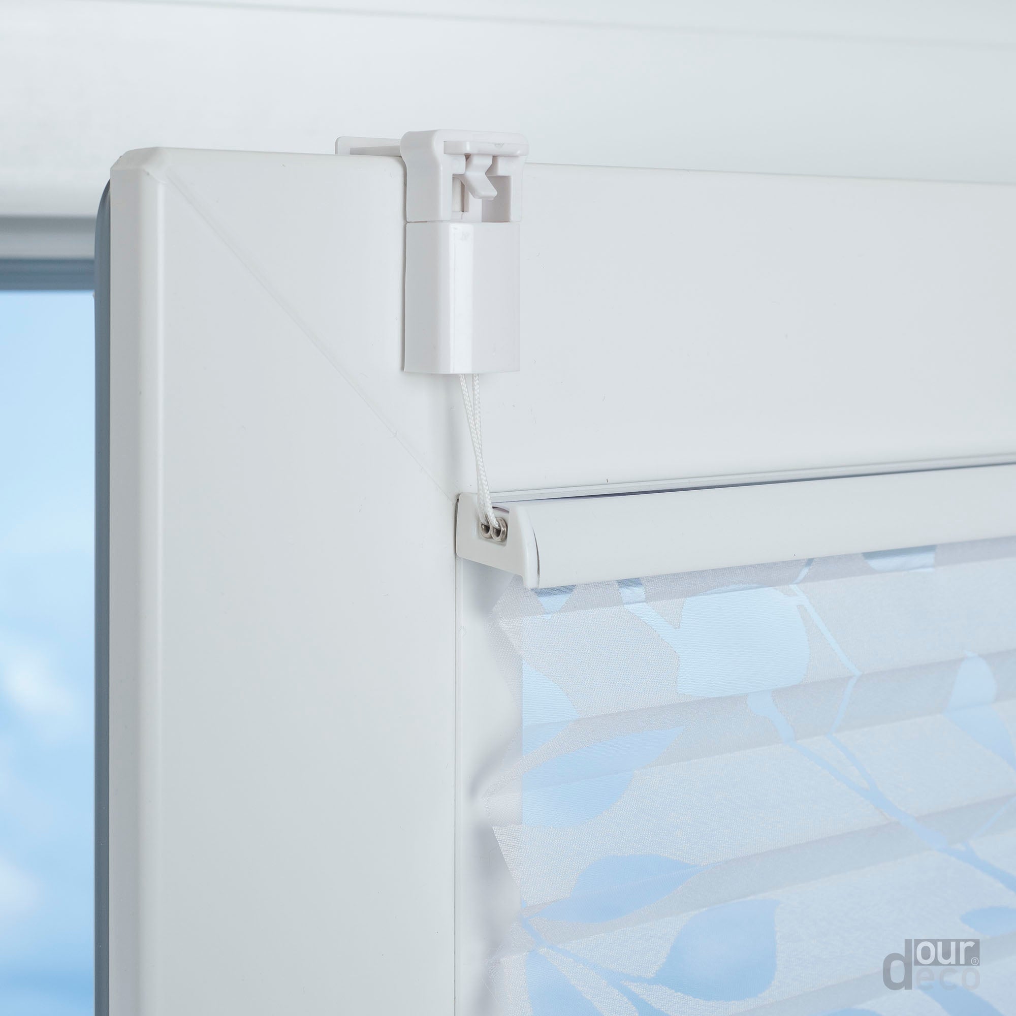 ourdeco® Plissee Ausbrenner, Dekorative, weiße, moderne Stile - Waitara, Ranke-Blatt und Symphonie, Vielen Größen, Montage mit Klemmträgern ohne Bohren