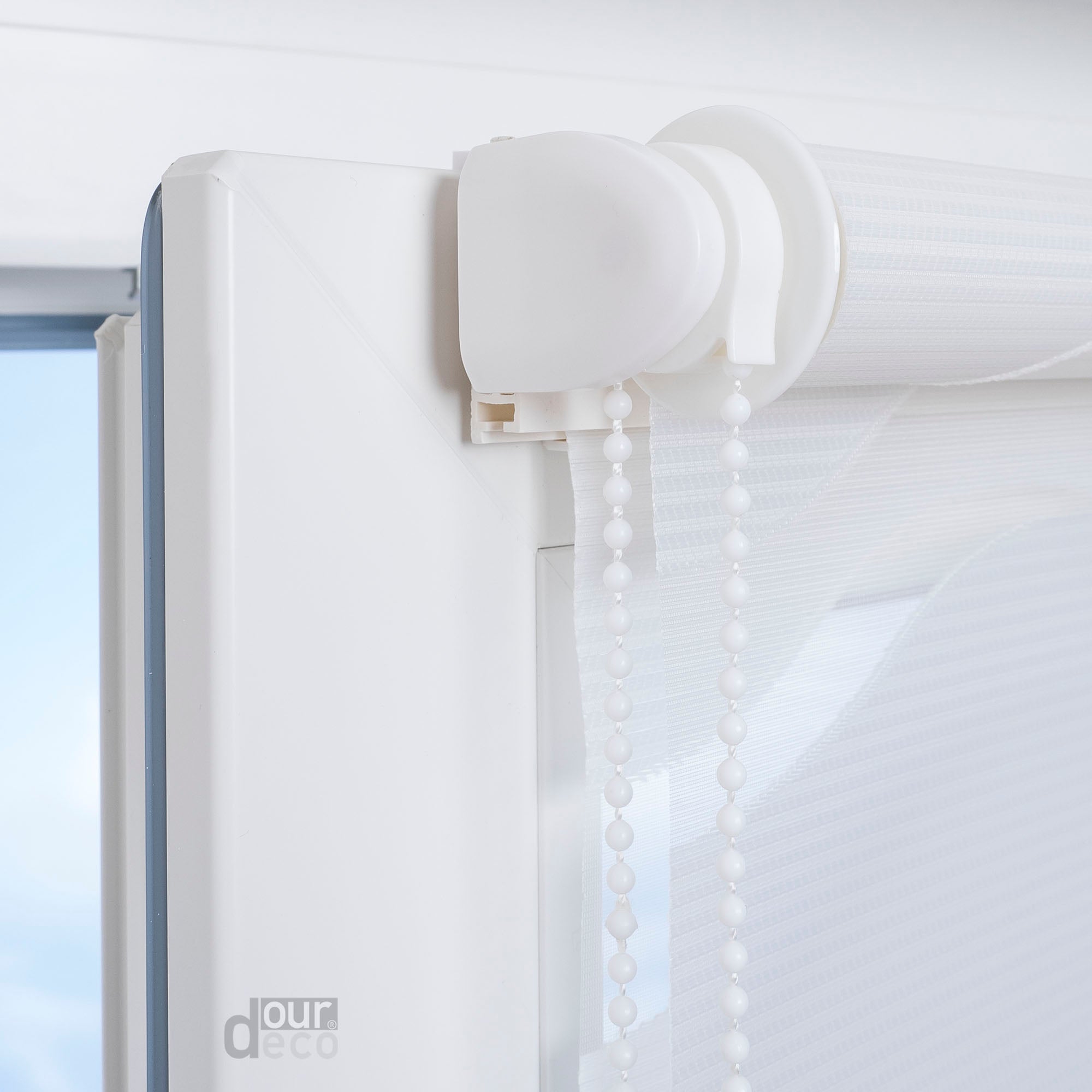 ourdeco® Doppel-Rollo Wave, Duo-Rollo, lichtdurchlässig, blickdicht, Montage ohne Bohren, verschiedene Farben und Größen