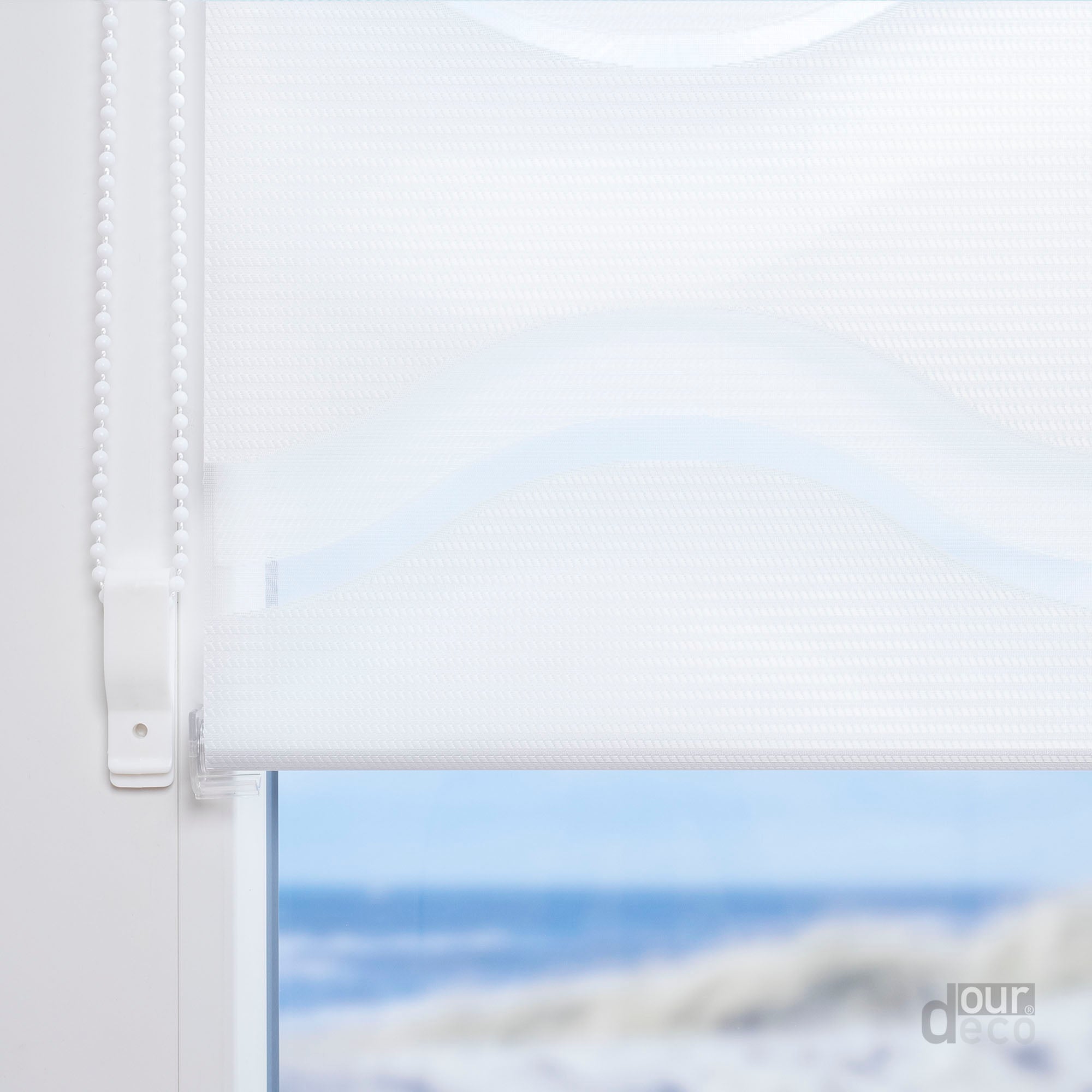 ourdeco® Doppel-Rollo Wave, Duo-Rollo, lichtdurchlässig, blickdicht, Montage ohne Bohren, verschiedene Farben und Größen