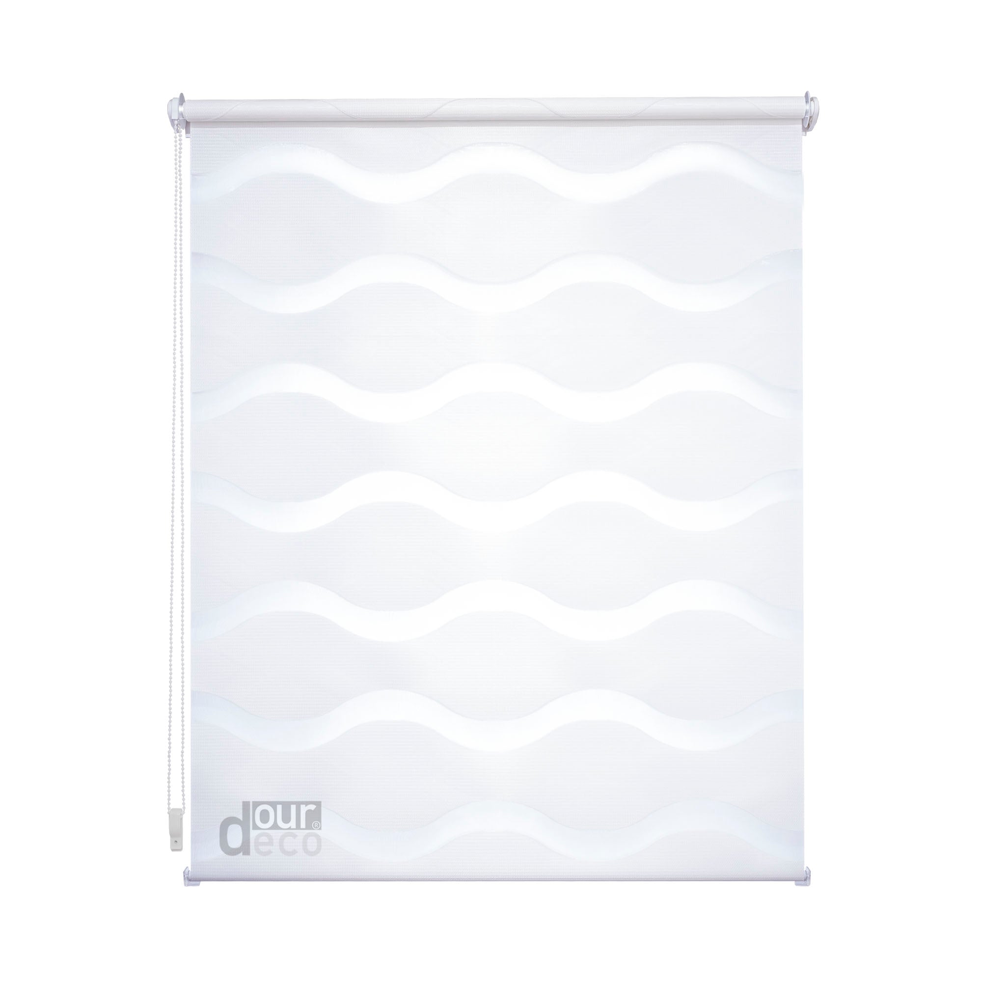 ourdeco® Doppel-Rollo Wave, Duo-Rollo, lichtdurchlässig, blickdicht, Montage ohne Bohren, verschiedene Farben und Größen