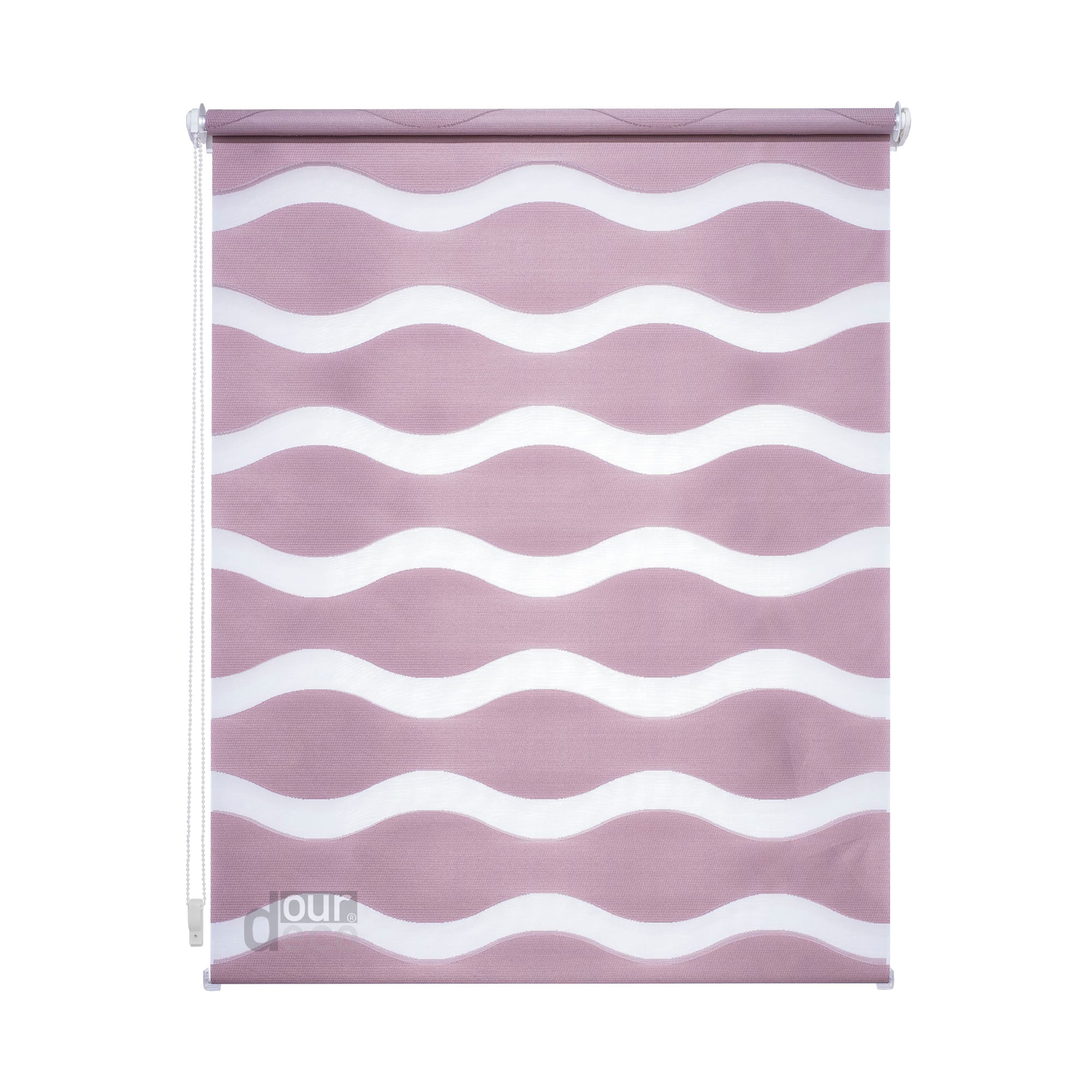 ourdeco® Doppel-Rollo Wave, Duo-Rollo, lichtdurchlässig, blickdicht, Montage ohne Bohren, verschiedene Farben und Größen