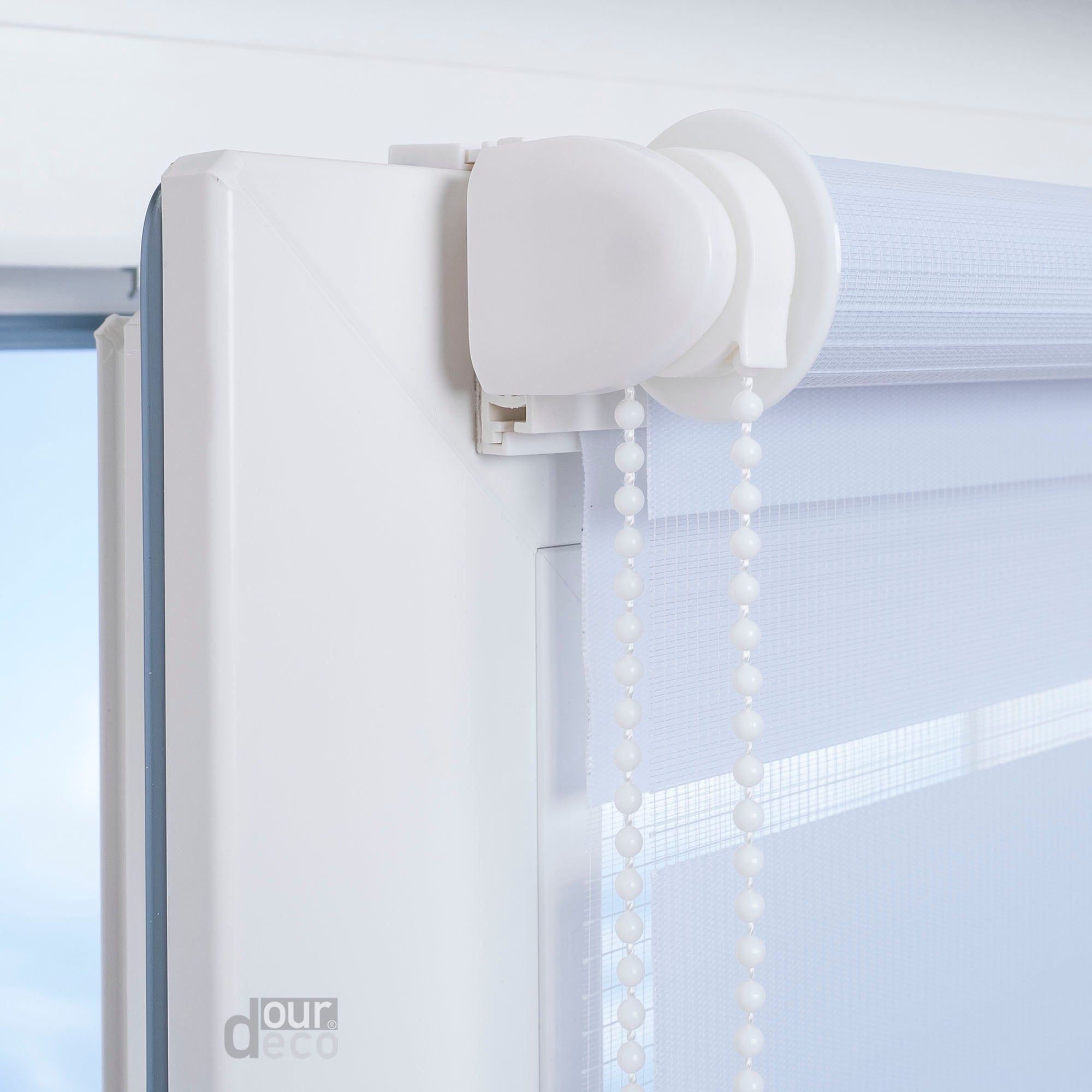 ourdeco® Doppel-Rollo Uni, Duo-Rollo, lichtdurchlässig, blickdicht, Montage ohne Bohren, viele Farben und Größen