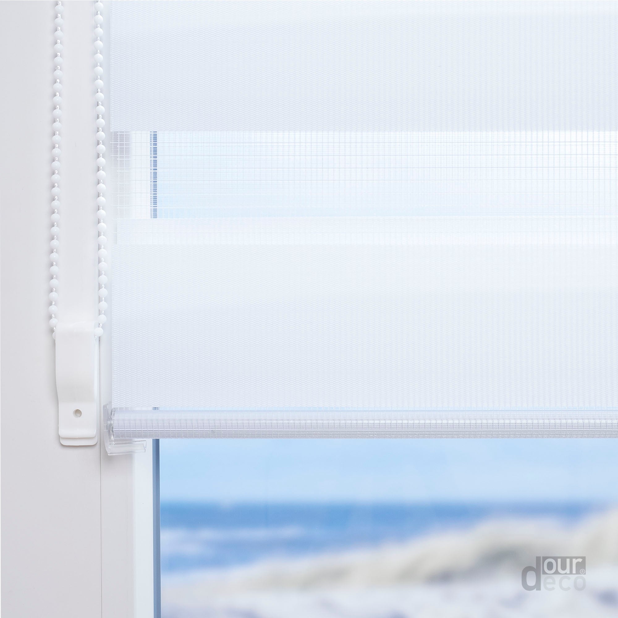 ourdeco® Doppel-Rollo Uni, Duo-Rollo, lichtdurchlässig, blickdicht, Montage ohne Bohren, viele Farben und Größen