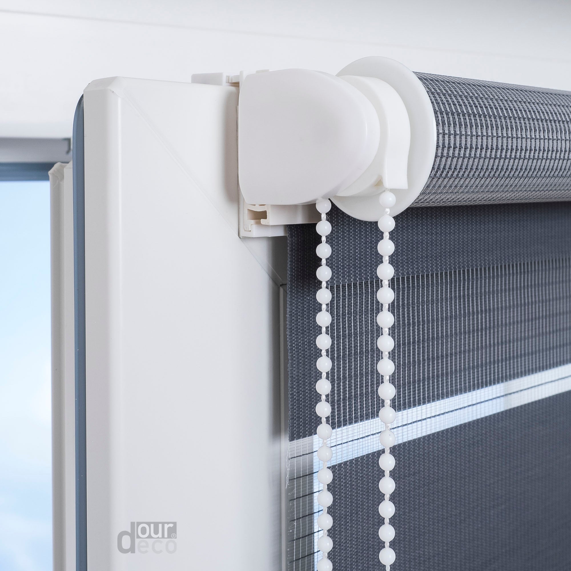 ourdeco® Doppel-Rollo Uni, Duo-Rollo, lichtdurchlässig, blickdicht, Montage ohne Bohren, viele Farben und Größen
