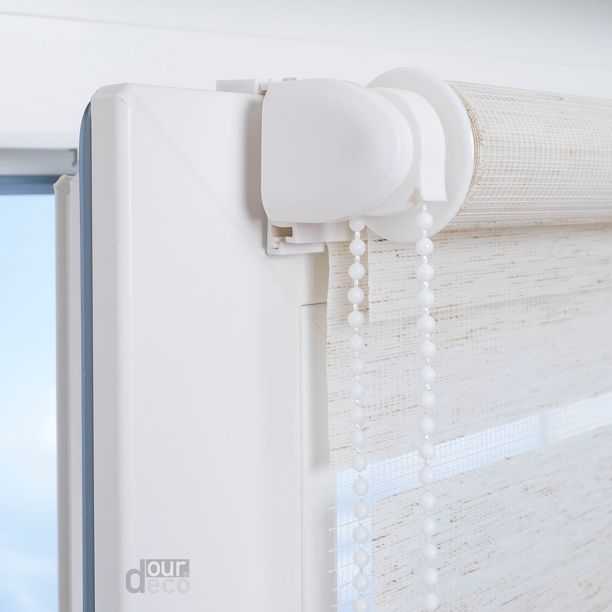 ourdeco® Doppel-Rollo Uni, Duo-Rollo, lichtdurchlässig, blickdicht, Montage ohne Bohren, viele Farben und Größen