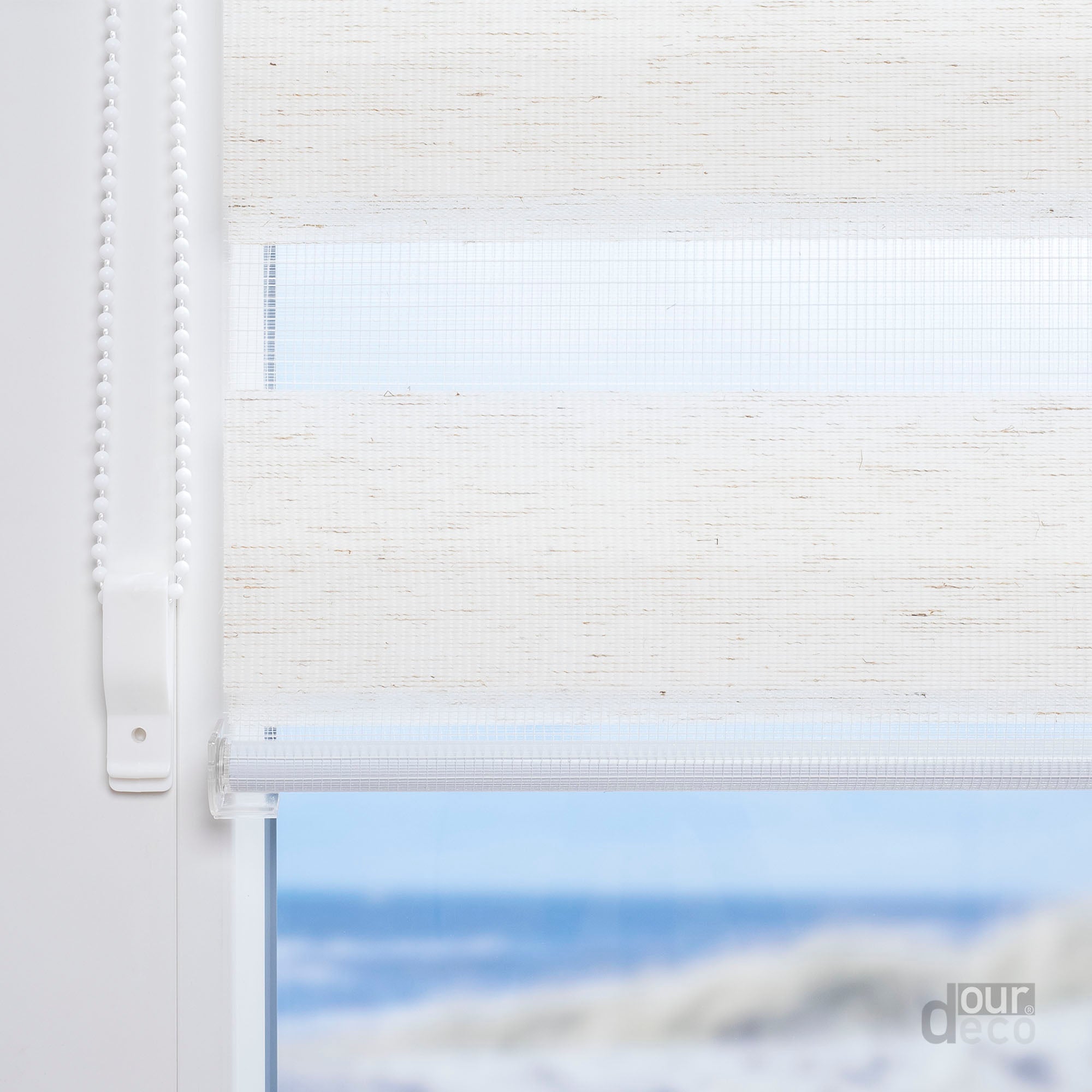 ourdeco® Doppel-Rollo Uni, Duo-Rollo, lichtdurchlässig, blickdicht, Montage ohne Bohren, viele Farben und Größen