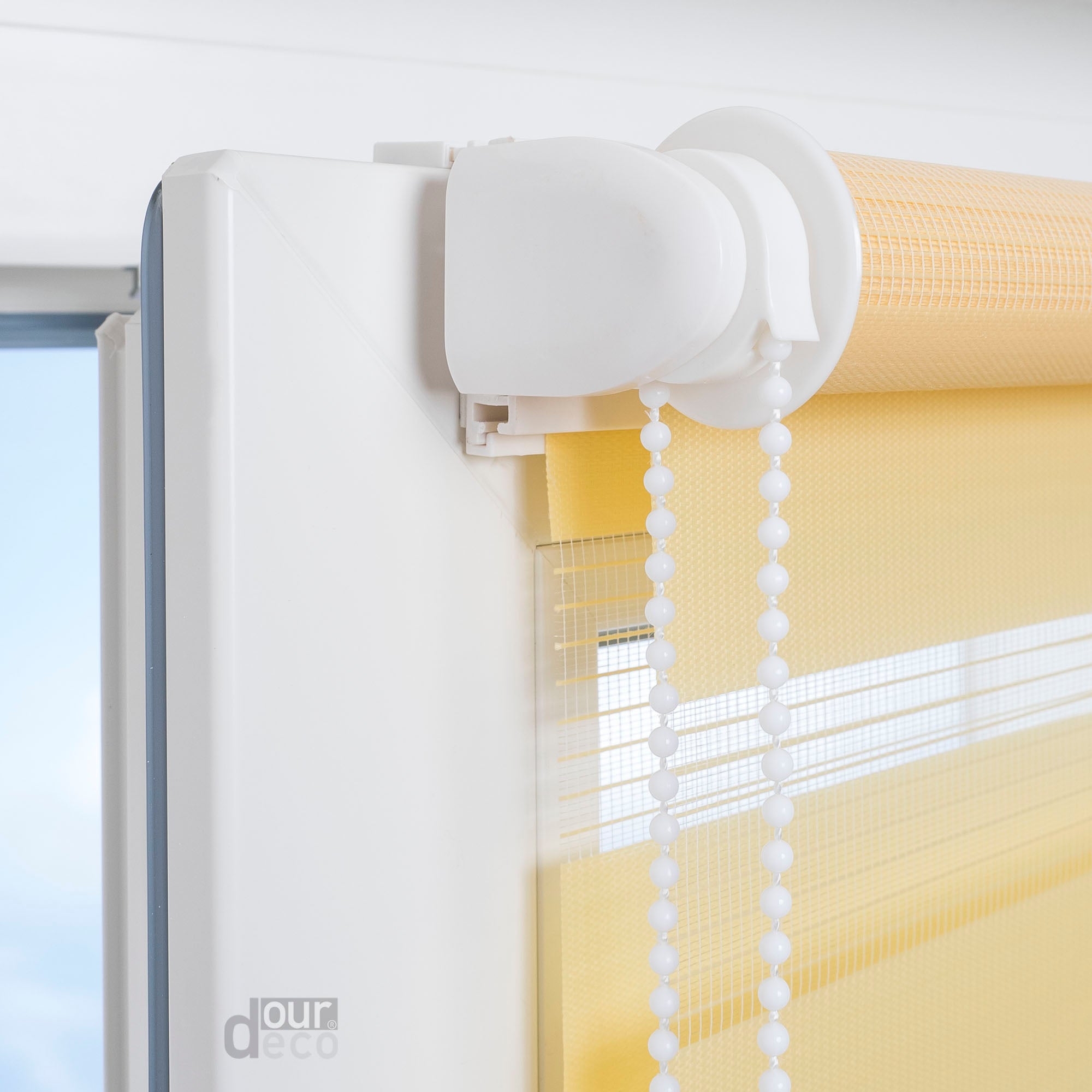ourdeco® Doppel-Rollo Uni, Duo-Rollo, lichtdurchlässig, blickdicht, Montage ohne Bohren, viele Farben und Größen