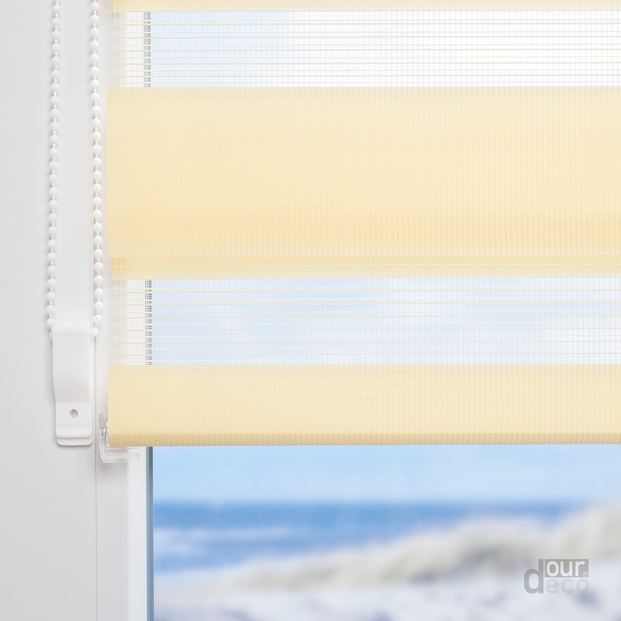 ourdeco® Doppel-Rollo Uni, Duo-Rollo, lichtdurchlässig, blickdicht, Montage ohne Bohren, viele Farben und Größen