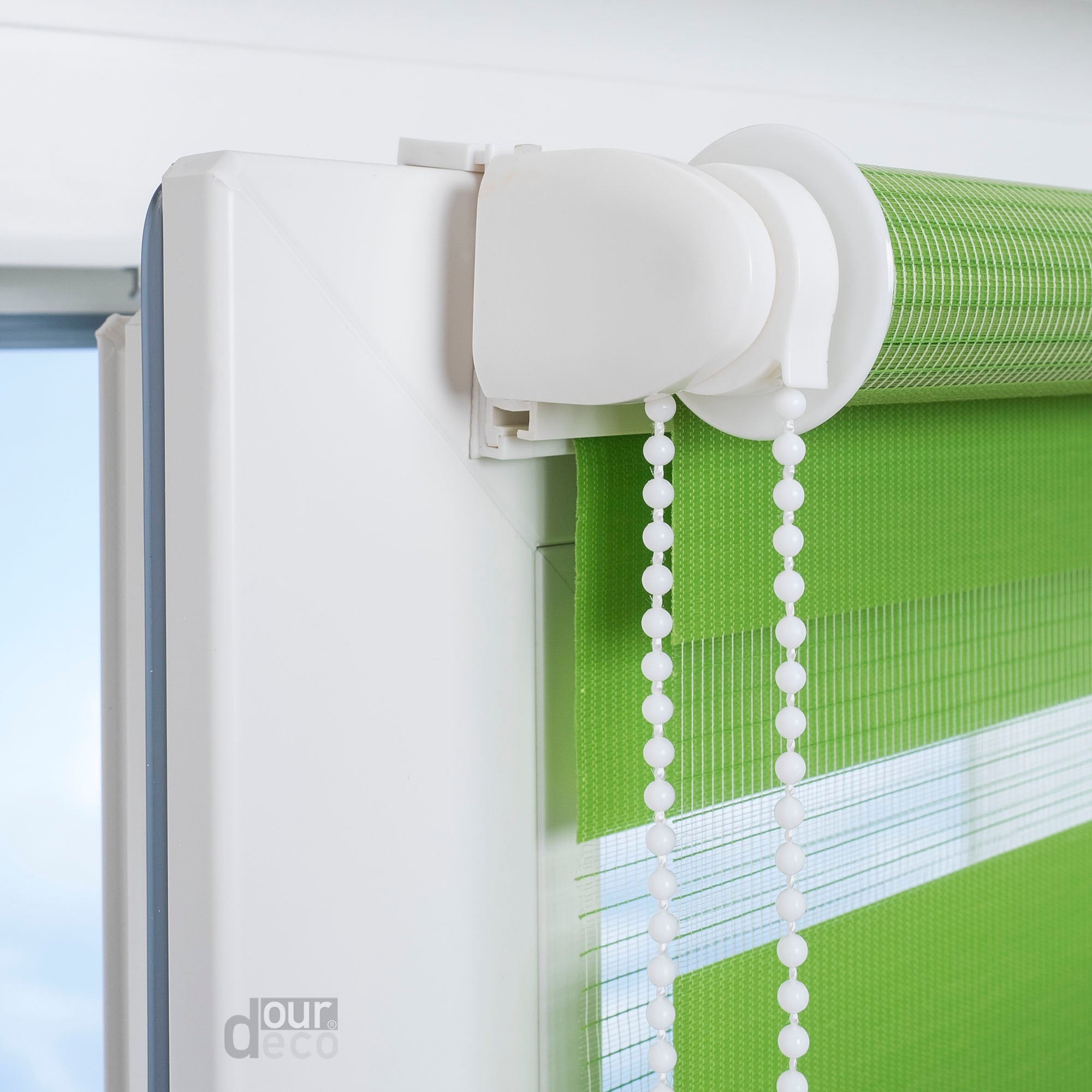 ourdeco® Doppel-Rollo Uni, Duo-Rollo, lichtdurchlässig, blickdicht, Montage ohne Bohren, viele Farben und Größen