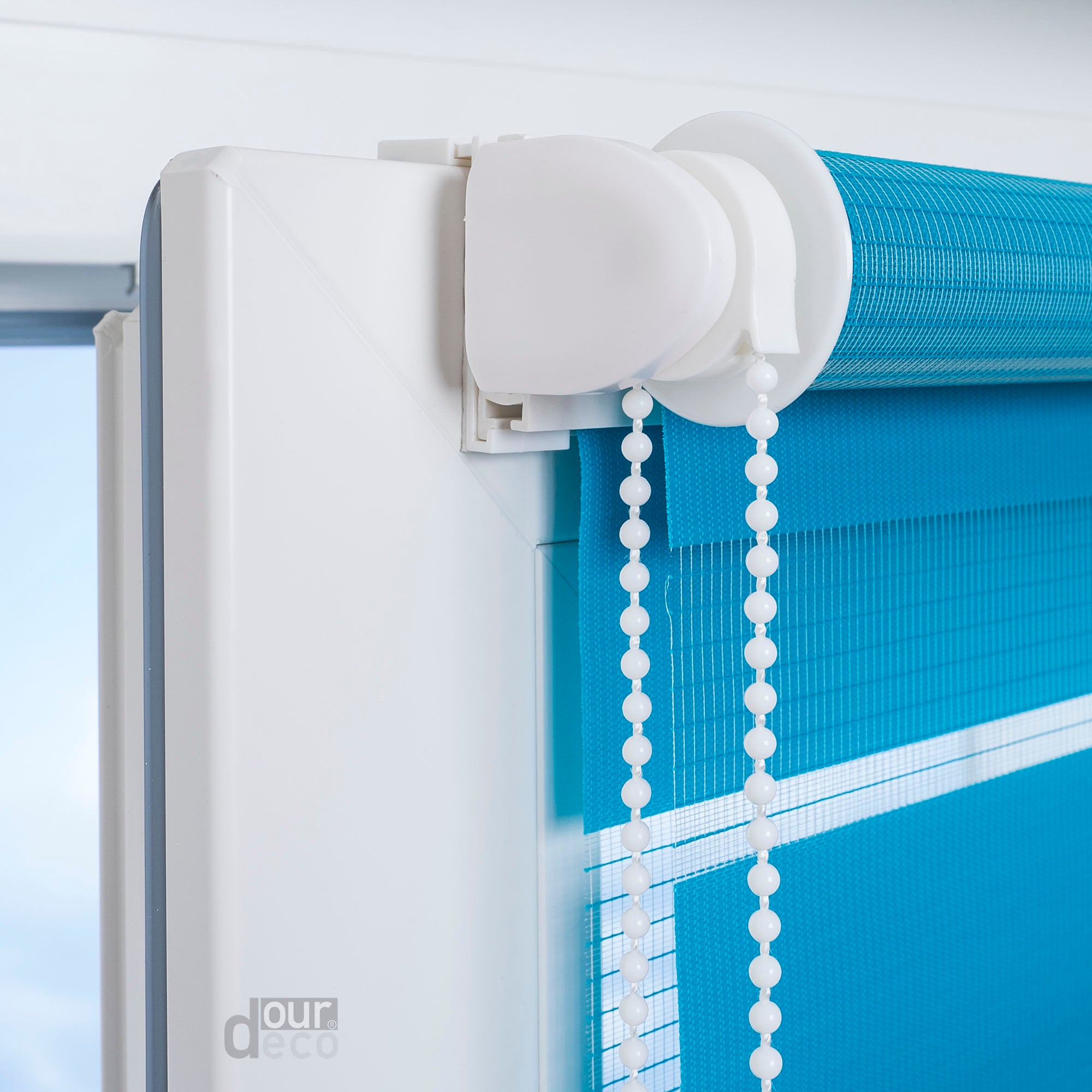 ourdeco® Doppel-Rollo Uni, Duo-Rollo, lichtdurchlässig, blickdicht, Montage ohne Bohren, viele Farben und Größen