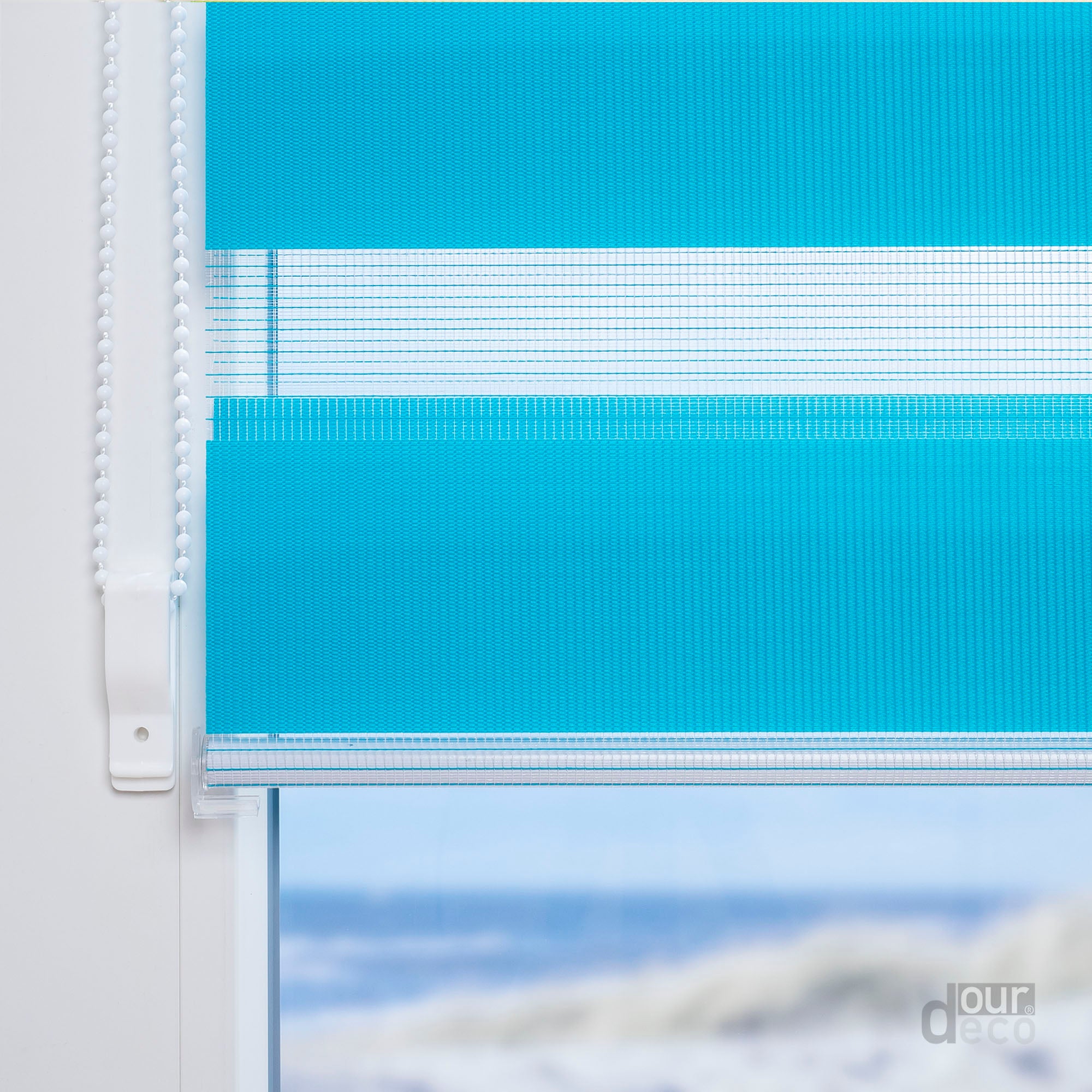 ourdeco® Doppel-Rollo Uni, Duo-Rollo, lichtdurchlässig, blickdicht, Montage ohne Bohren, viele Farben und Größen