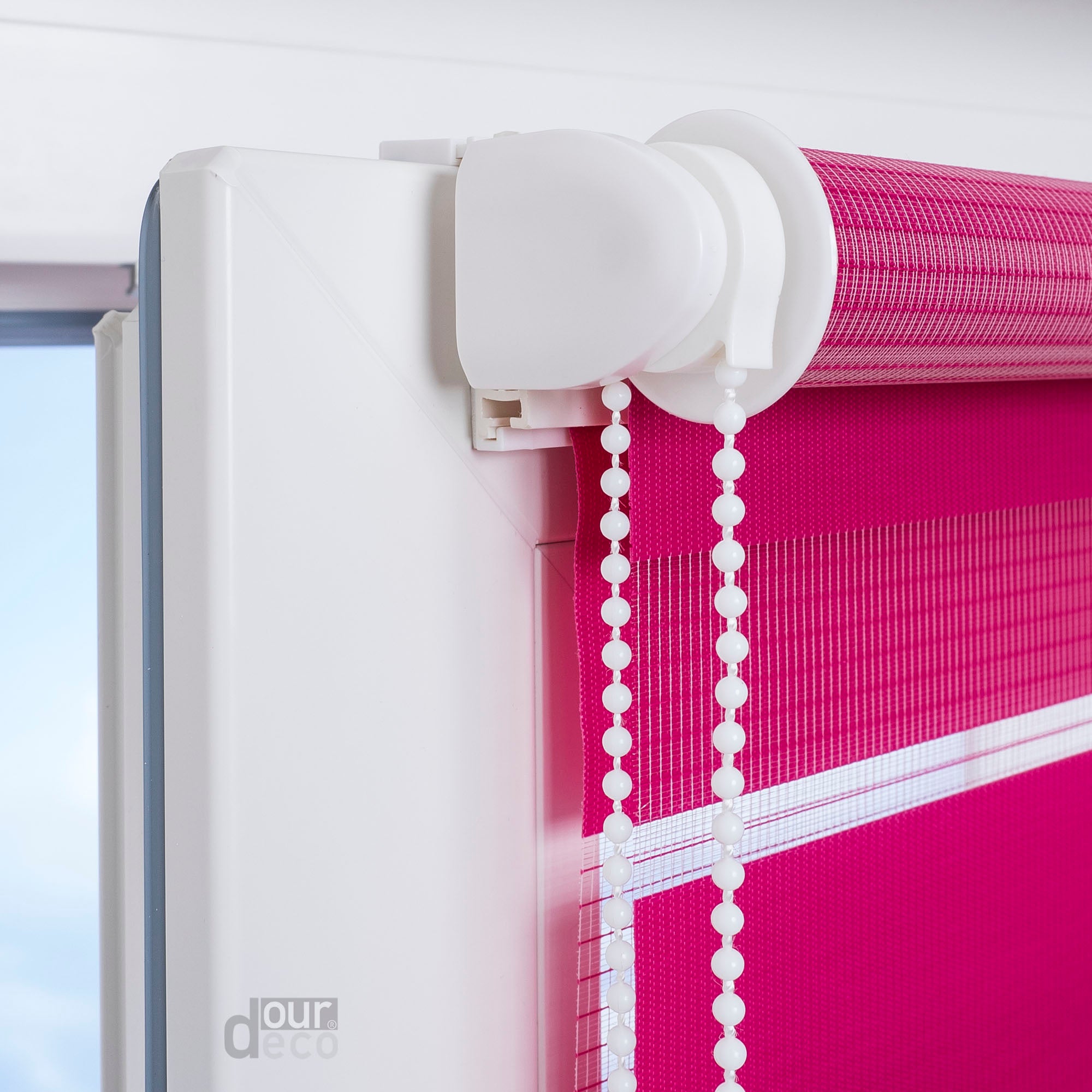 ourdeco® Doppel-Rollo Uni, Duo-Rollo, lichtdurchlässig, blickdicht, Montage ohne Bohren, viele Farben und Größen