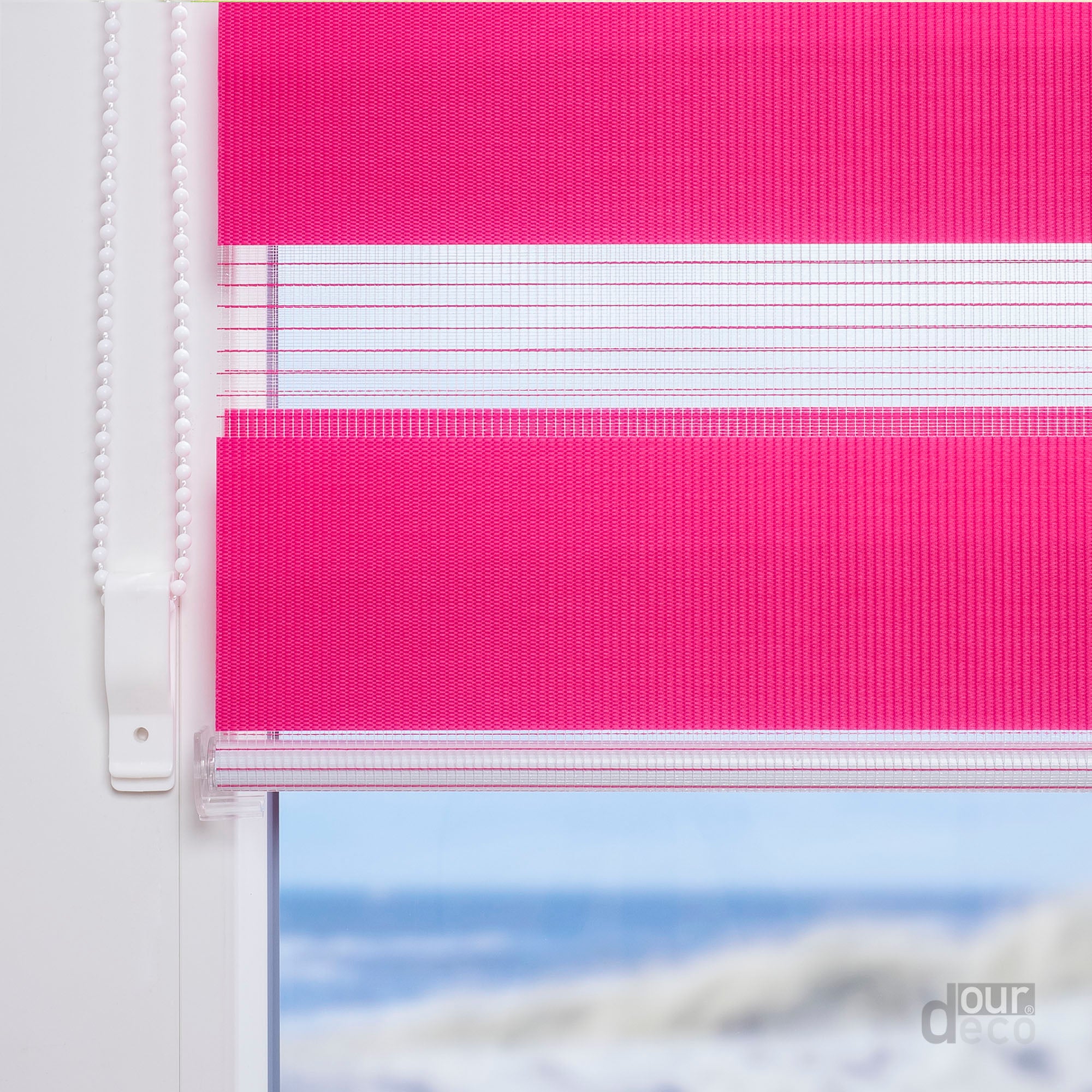 ourdeco® Doppel-Rollo Uni, Duo-Rollo, lichtdurchlässig, blickdicht, Montage ohne Bohren, viele Farben und Größen
