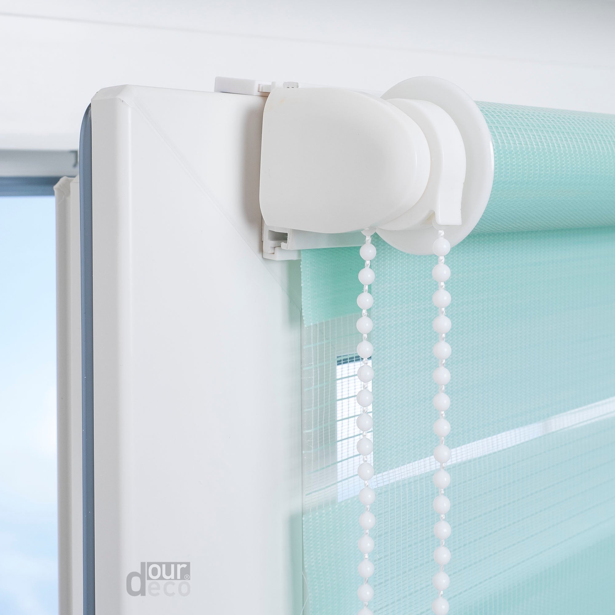 ourdeco® Doppel-Rollo Pastellfarben, Duo-Rollo, lichtdurchlässig, blickdicht, Montage ohne Bohren, verschiedene Farben und Größen