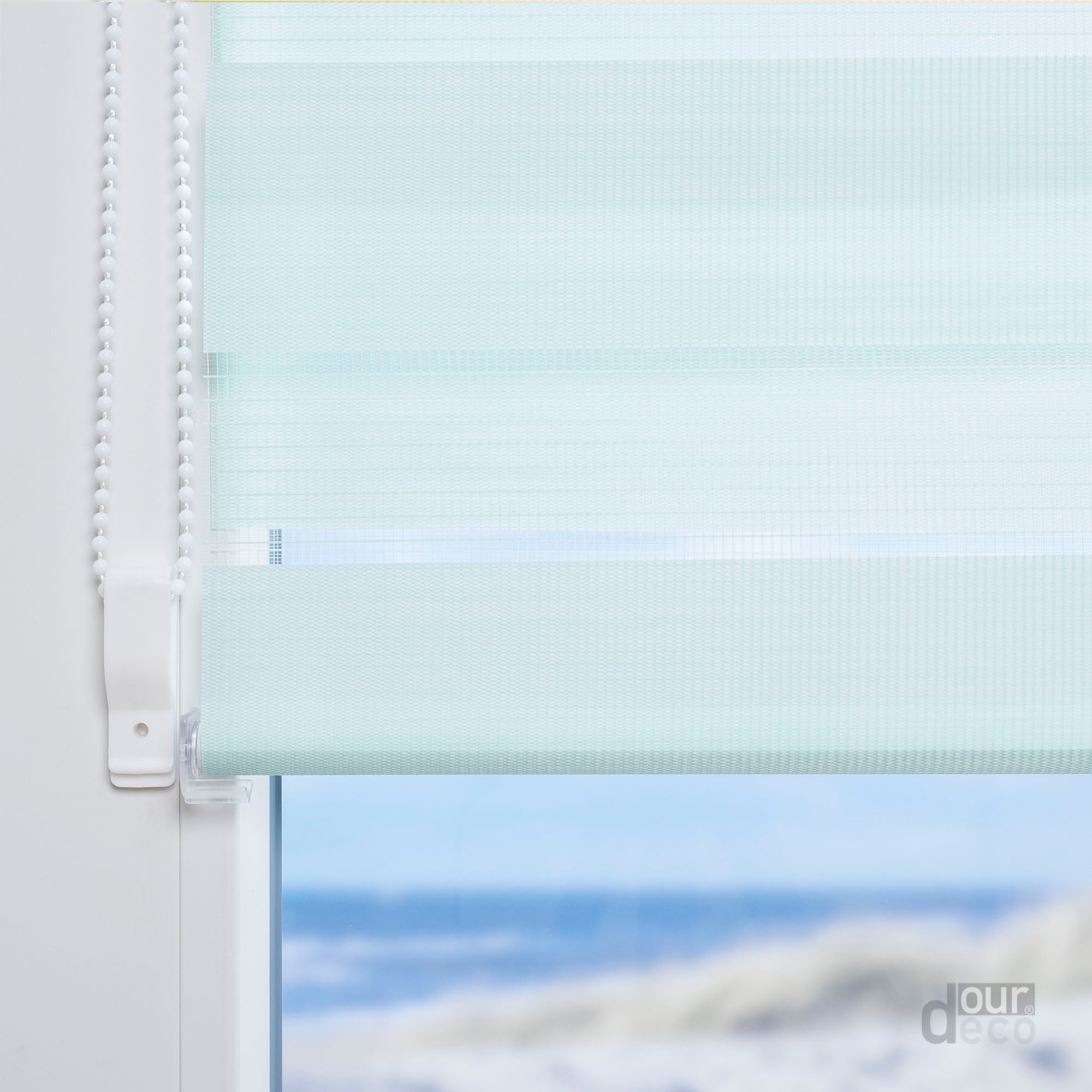 ourdeco® Doppel-Rollo Pastellfarben, Duo-Rollo, lichtdurchlässig, blickdicht, Montage ohne Bohren, verschiedene Farben und Größen