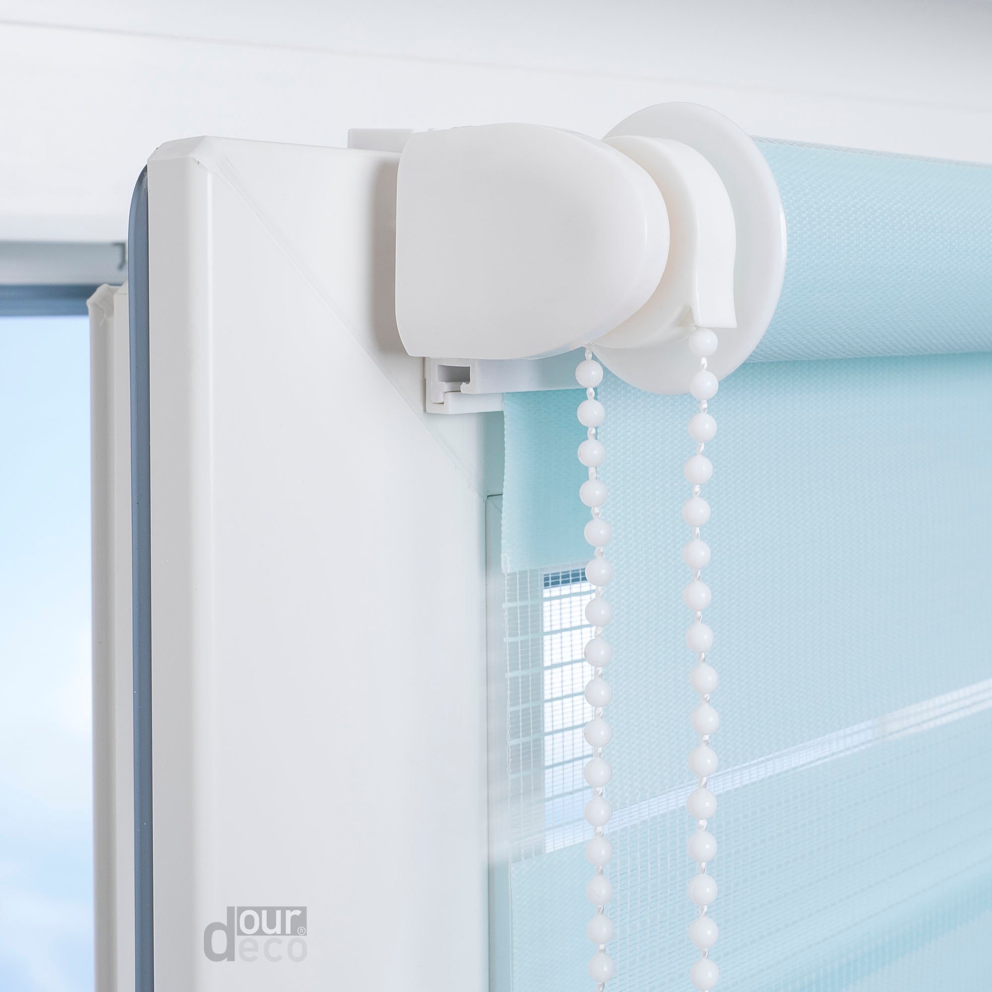ourdeco® Doppel-Rollo Pastellfarben, Duo-Rollo, lichtdurchlässig, blickdicht, Montage ohne Bohren, verschiedene Farben und Größen