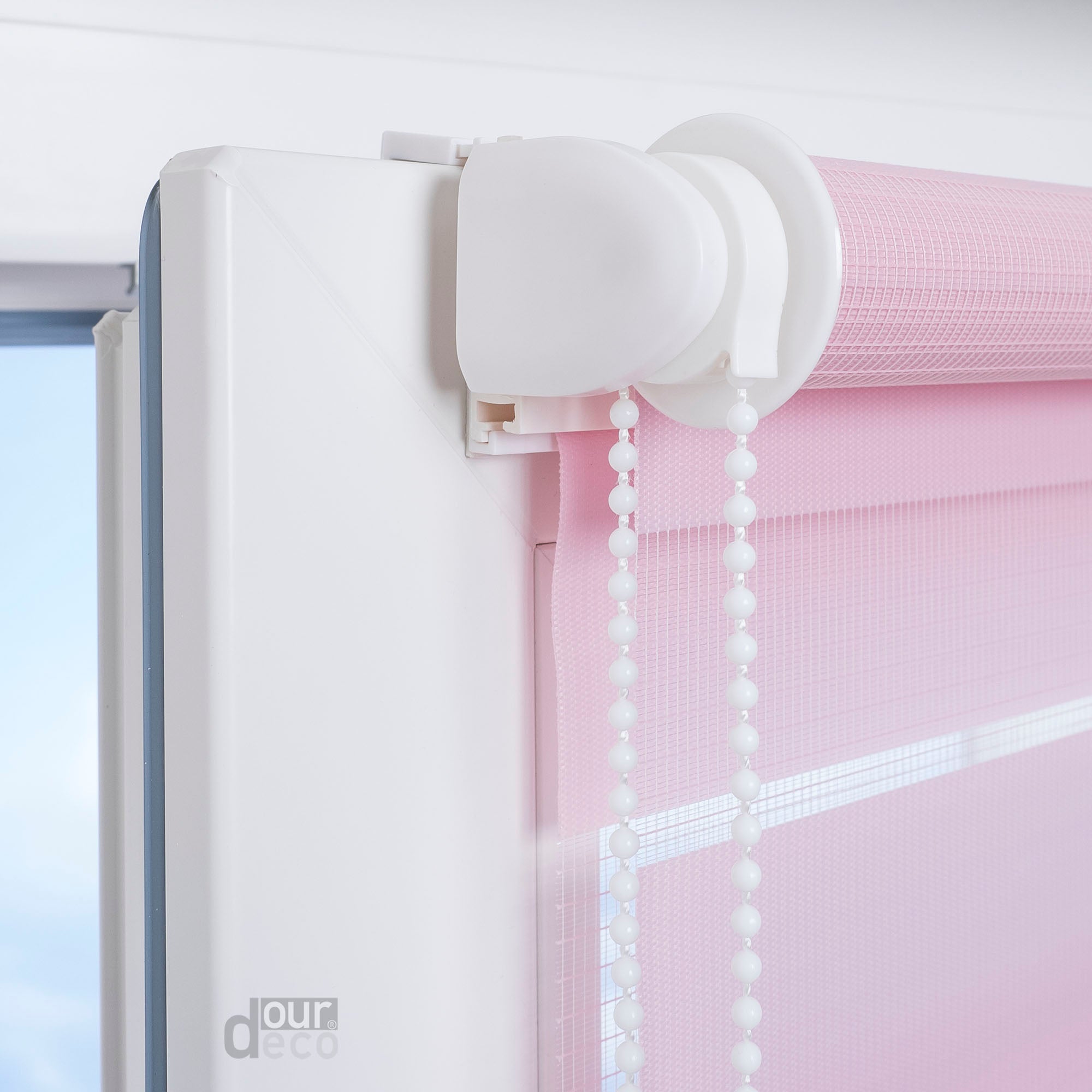 ourdeco® Doppel-Rollo Uni, Duo-Rollo, lichtdurchlässig, blickdicht, Montage ohne Bohren, viele Farben und Größen