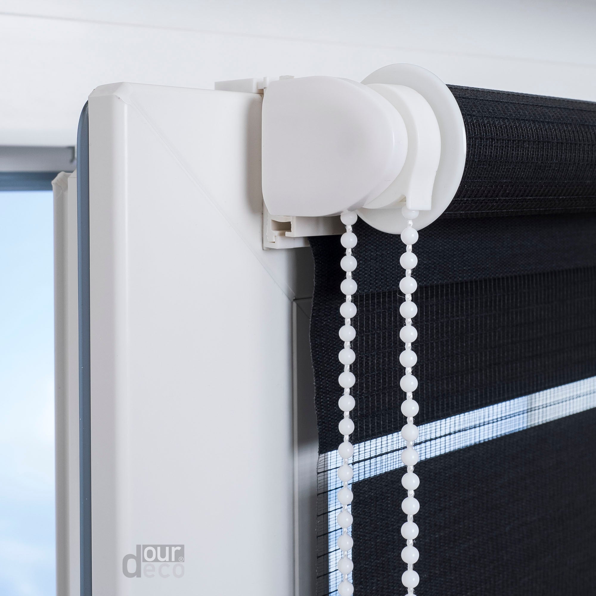 ourdeco® Doppel-Rollo Uni, Duo-Rollo, lichtdurchlässig, blickdicht, Montage ohne Bohren, viele Farben und Größen
