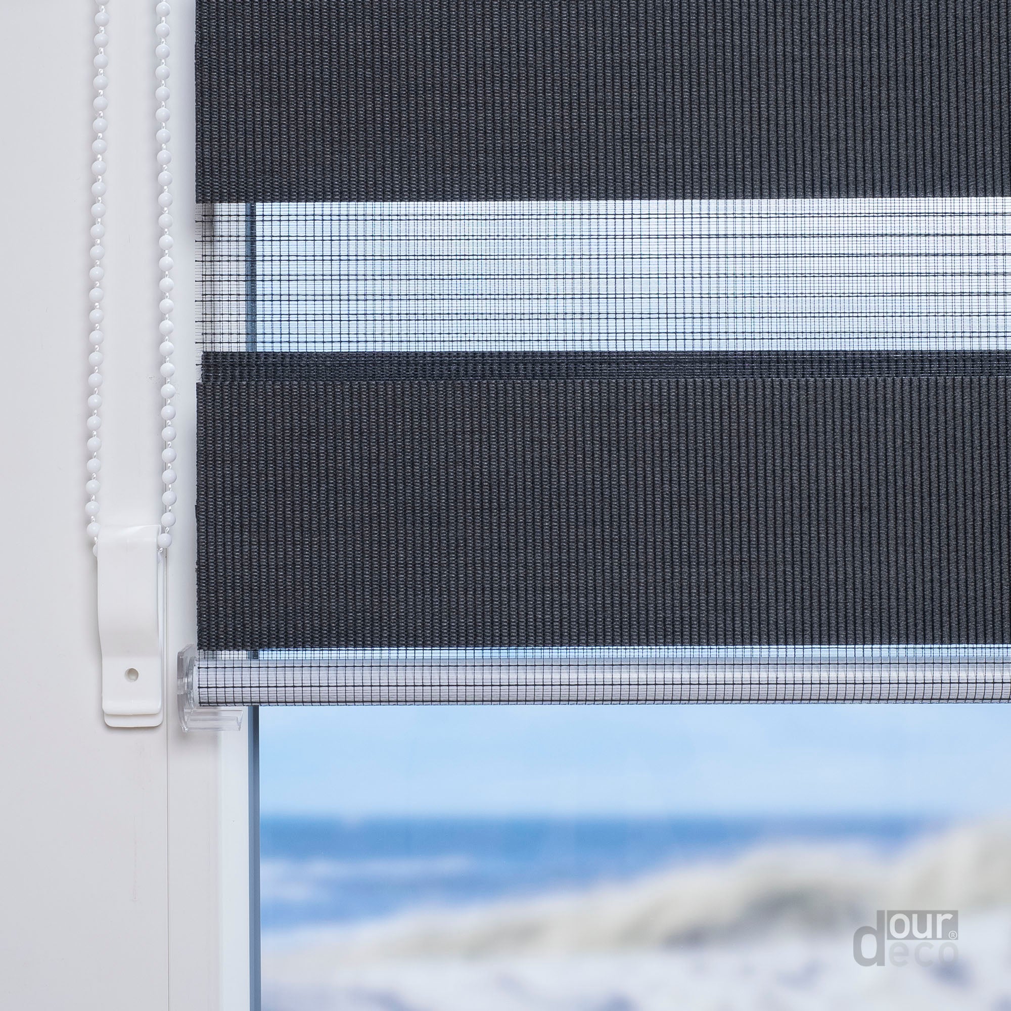 ourdeco® Doppel-Rollo Uni, Duo-Rollo, lichtdurchlässig, blickdicht, Montage ohne Bohren, viele Farben und Größen
