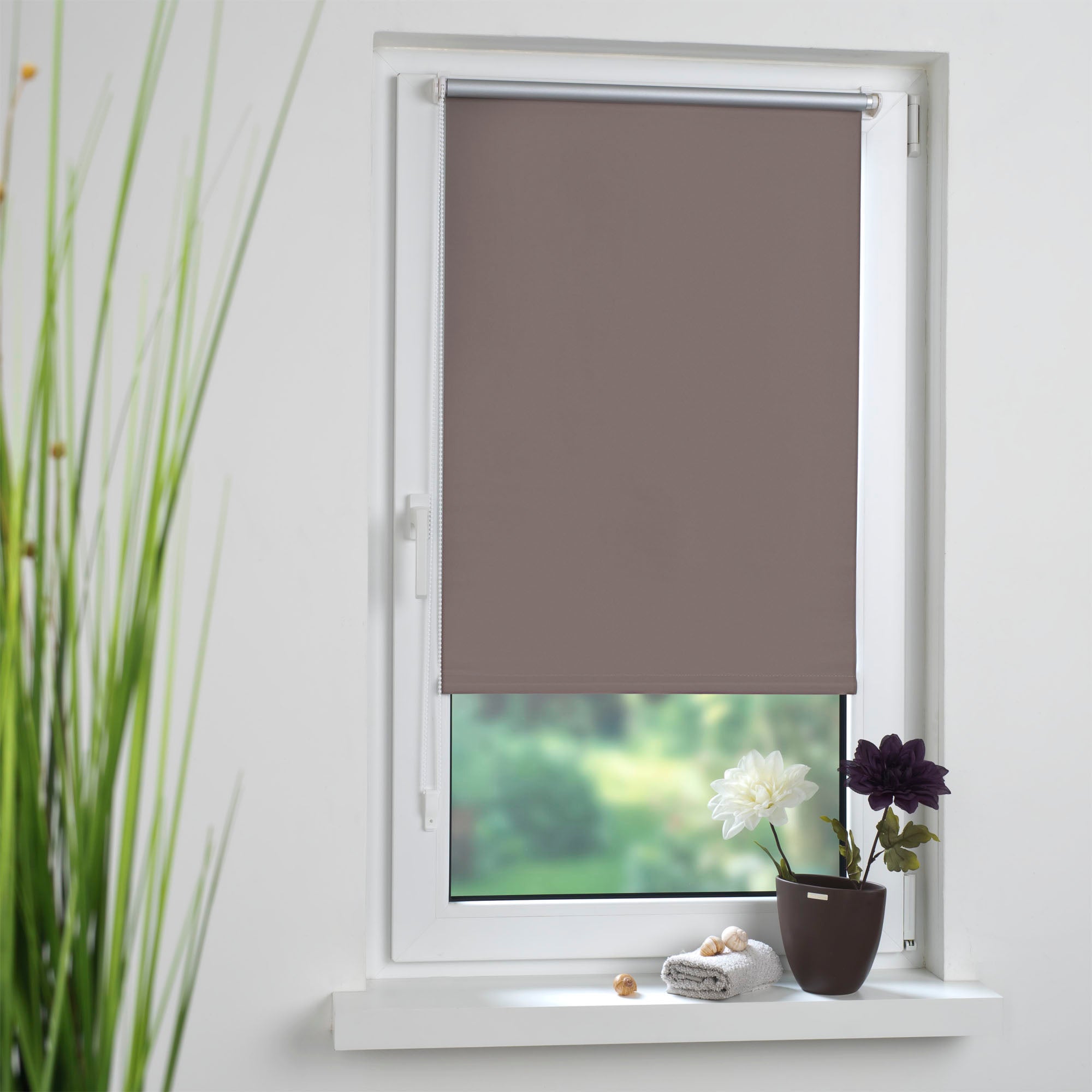 ourdeco® Klemmfix-Rollo | verdunkelnd | Thermo-Beschichtung | ohne Bohren | verschiedene Farben und Größen