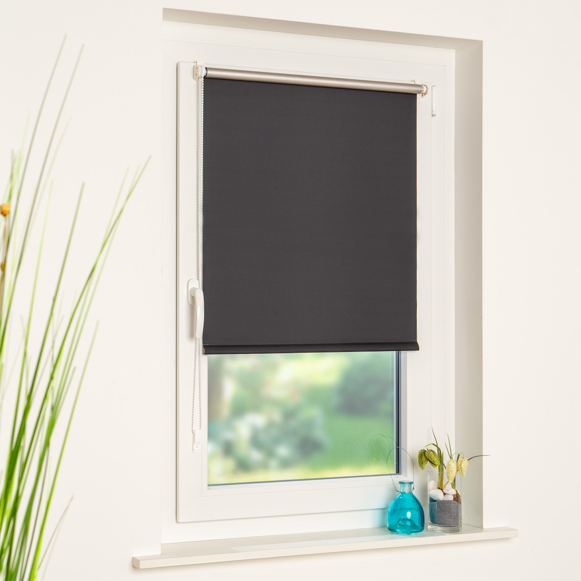 ourdeco® Klemmfix-Rollo | verdunkelnd | Thermo-Beschichtung | ohne Bohren | verschiedene Farben und Größen