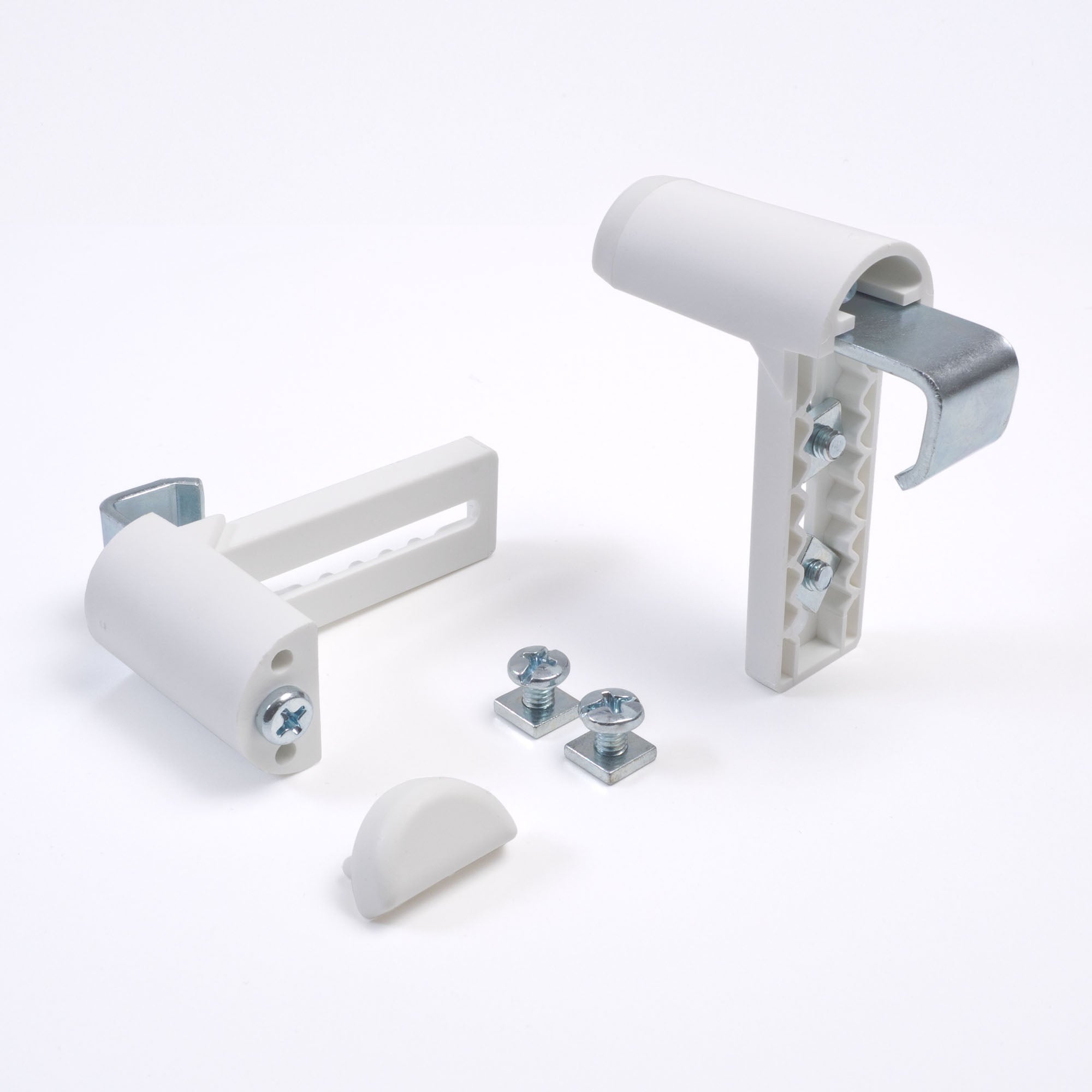ourdeco® Metall Klemmträger für Seitenzugrollo | Set 4 Stück | weiß