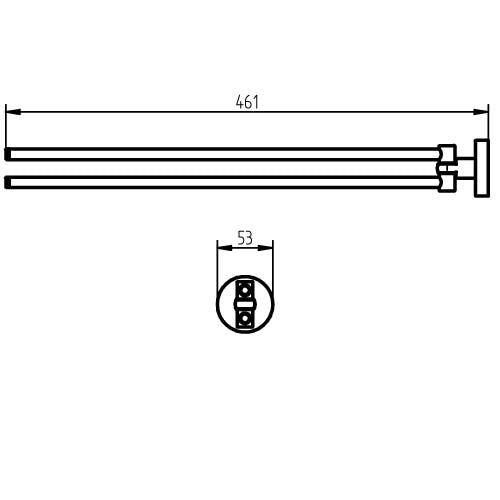 Handtuchhalter, schwenkbar, 2-armig, Serie Kosmos