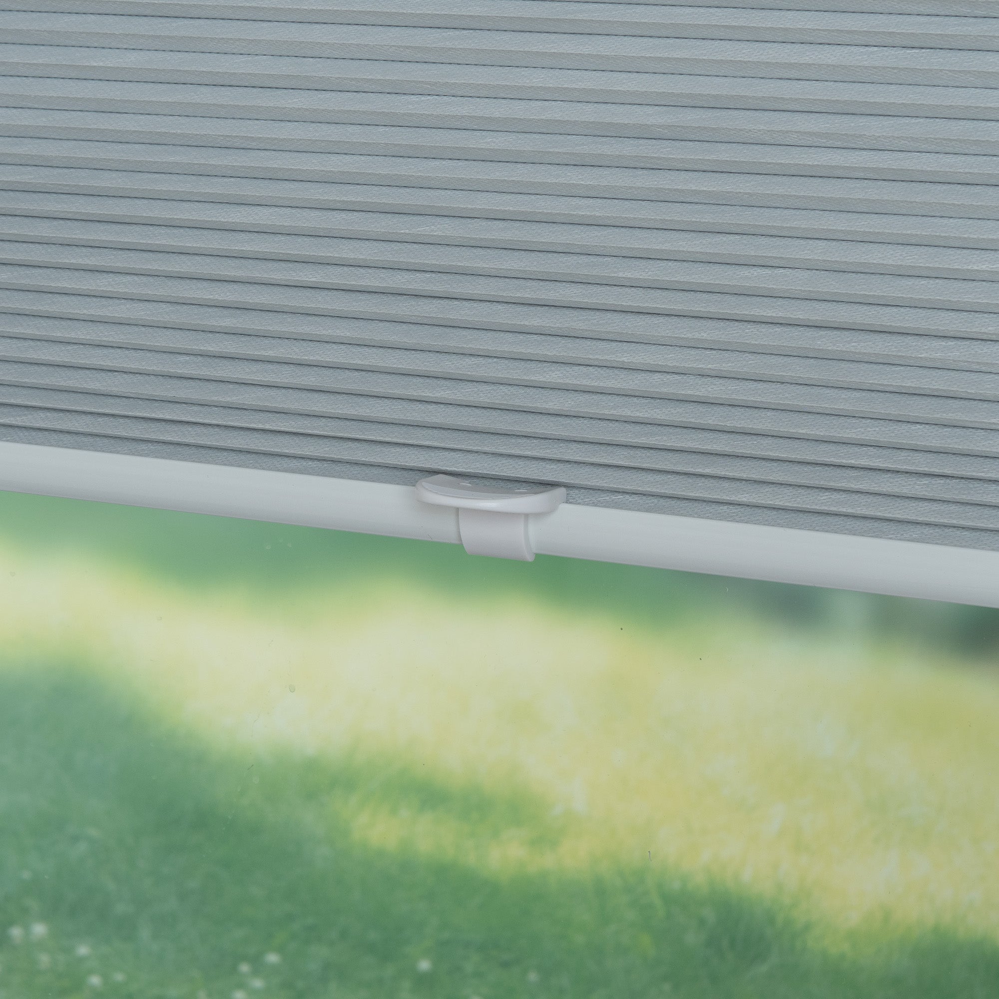 ourdeco® Klemmfix-Wabenplissee | verdunkelnd | Thermo-Beschichtung | ohne Bohren | Metallklemmträger | weiß, grau